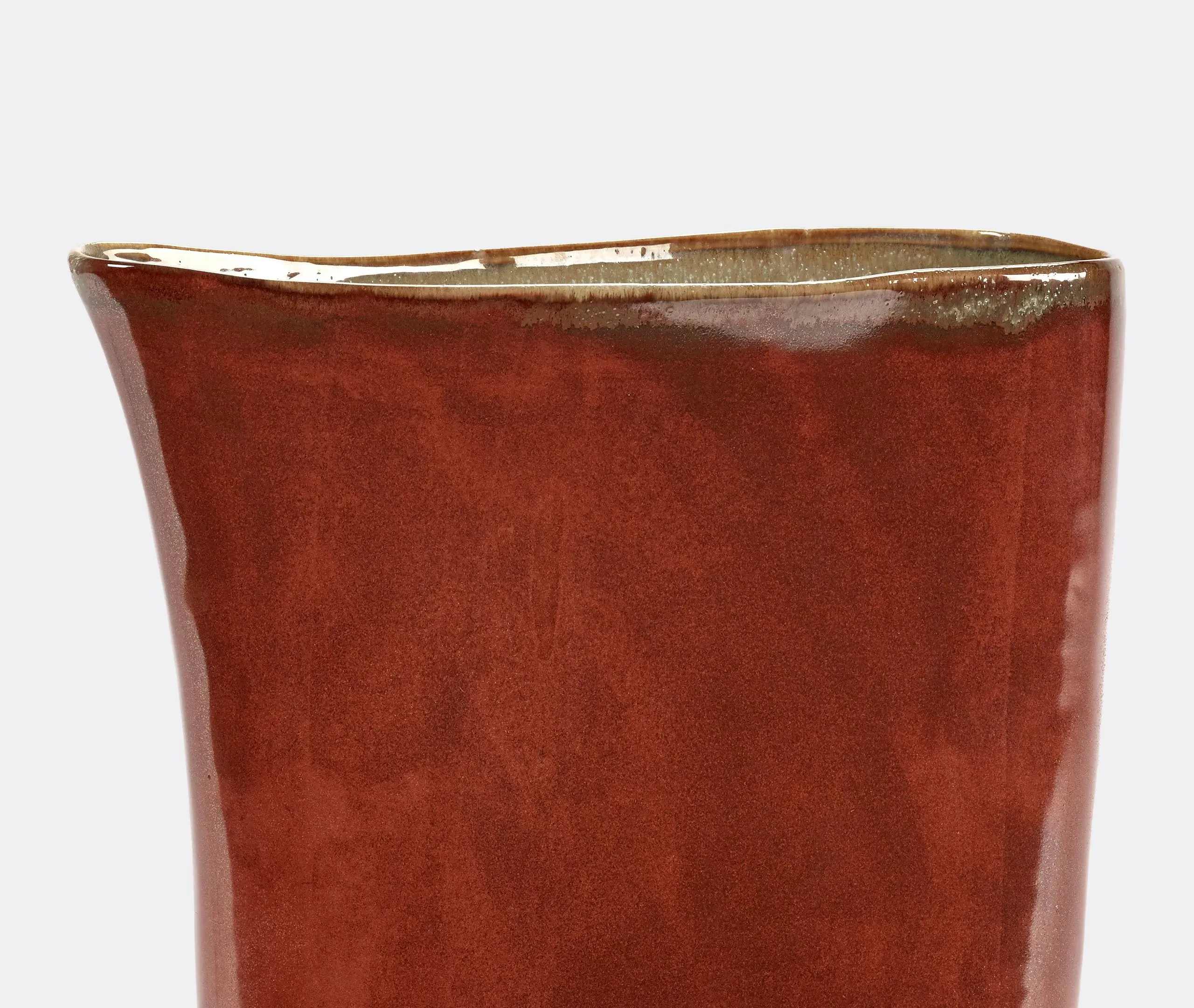 High Asymmetric Vase - Rust, Stoneware