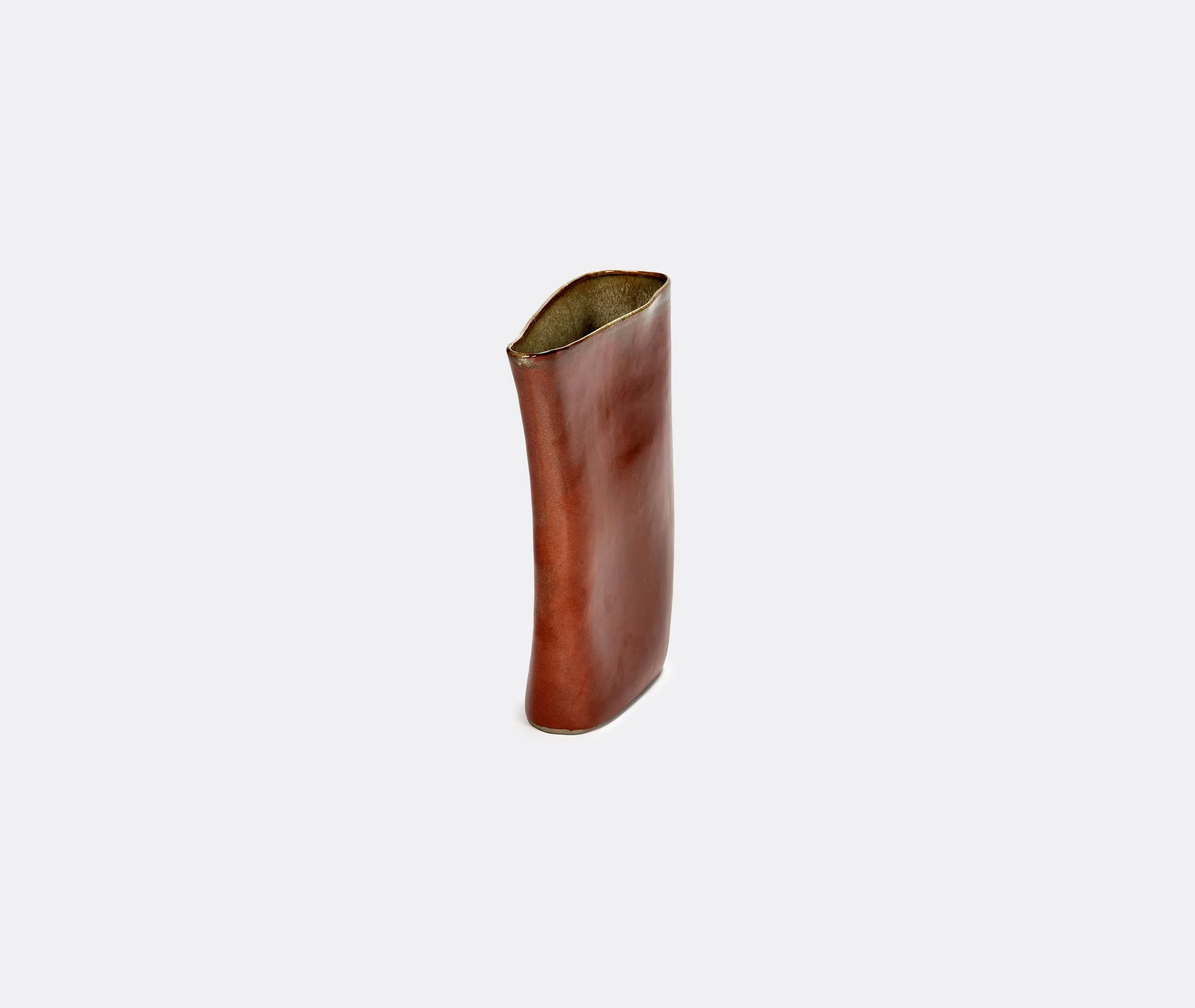 High Asymmetric Vase - Rust, Stoneware