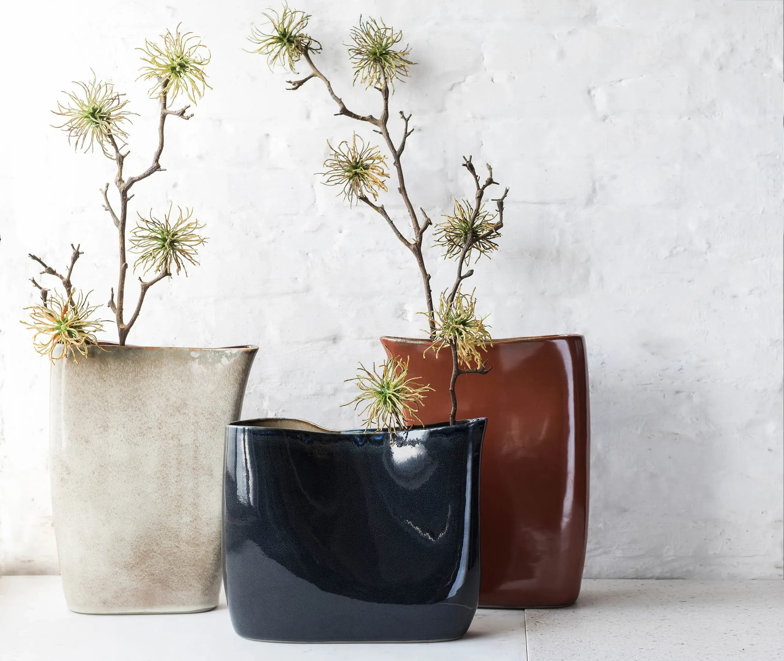 High Asymmetric Vase - Rust, Stoneware
