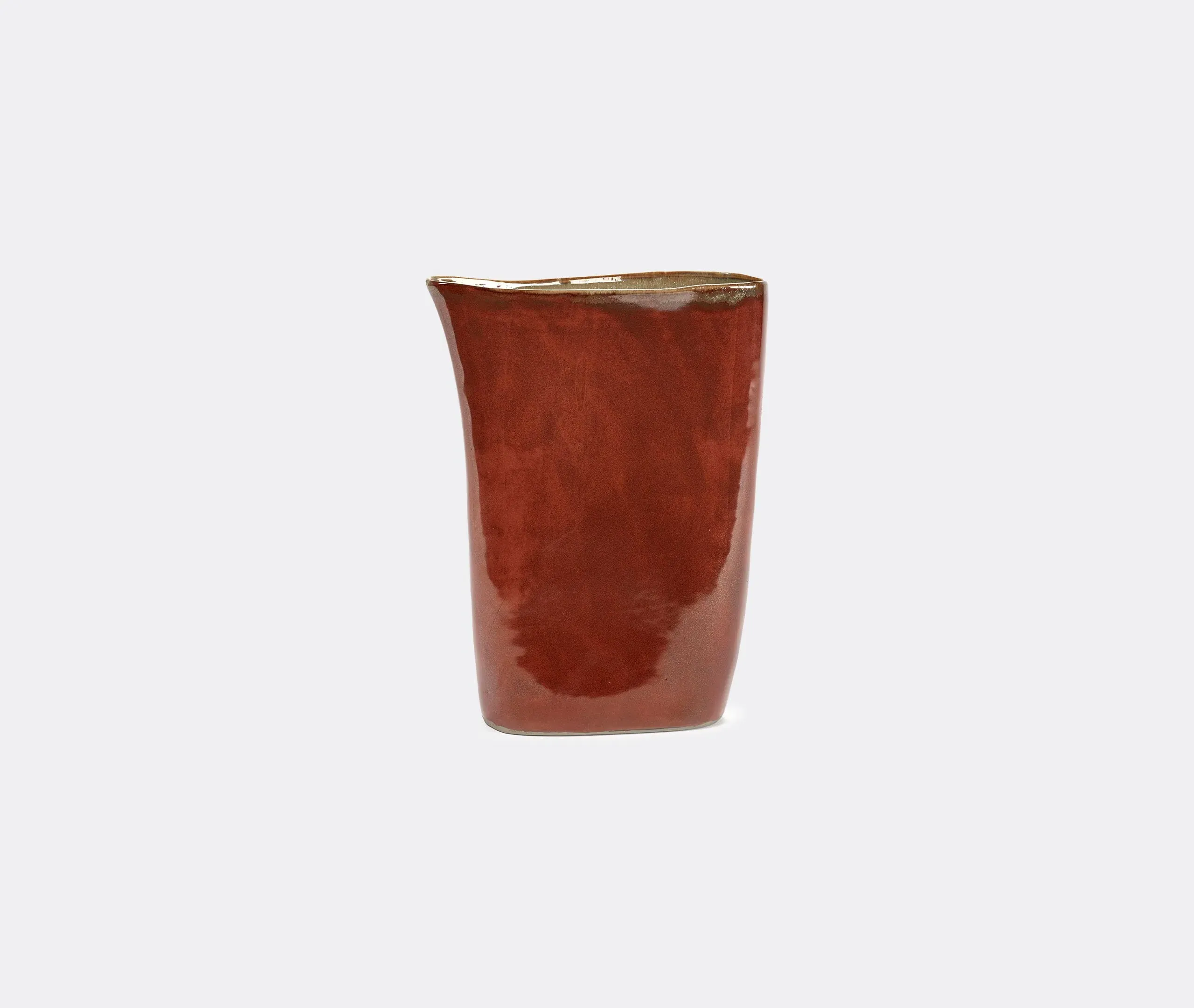 High Asymmetric Vase - Rust, Stoneware