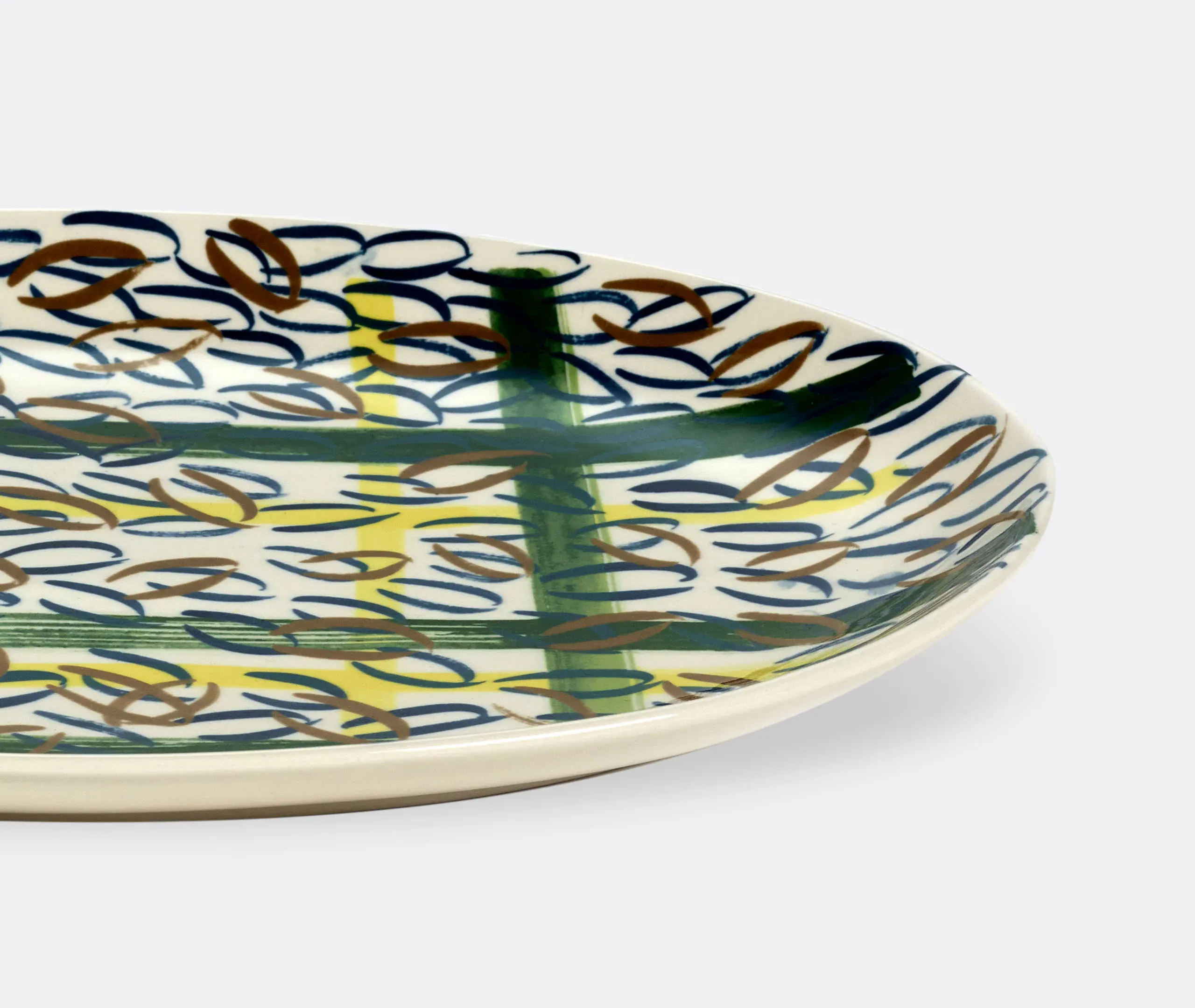 Japanese Kimonos 2 Oval Plate - Multicolor, Ceramic