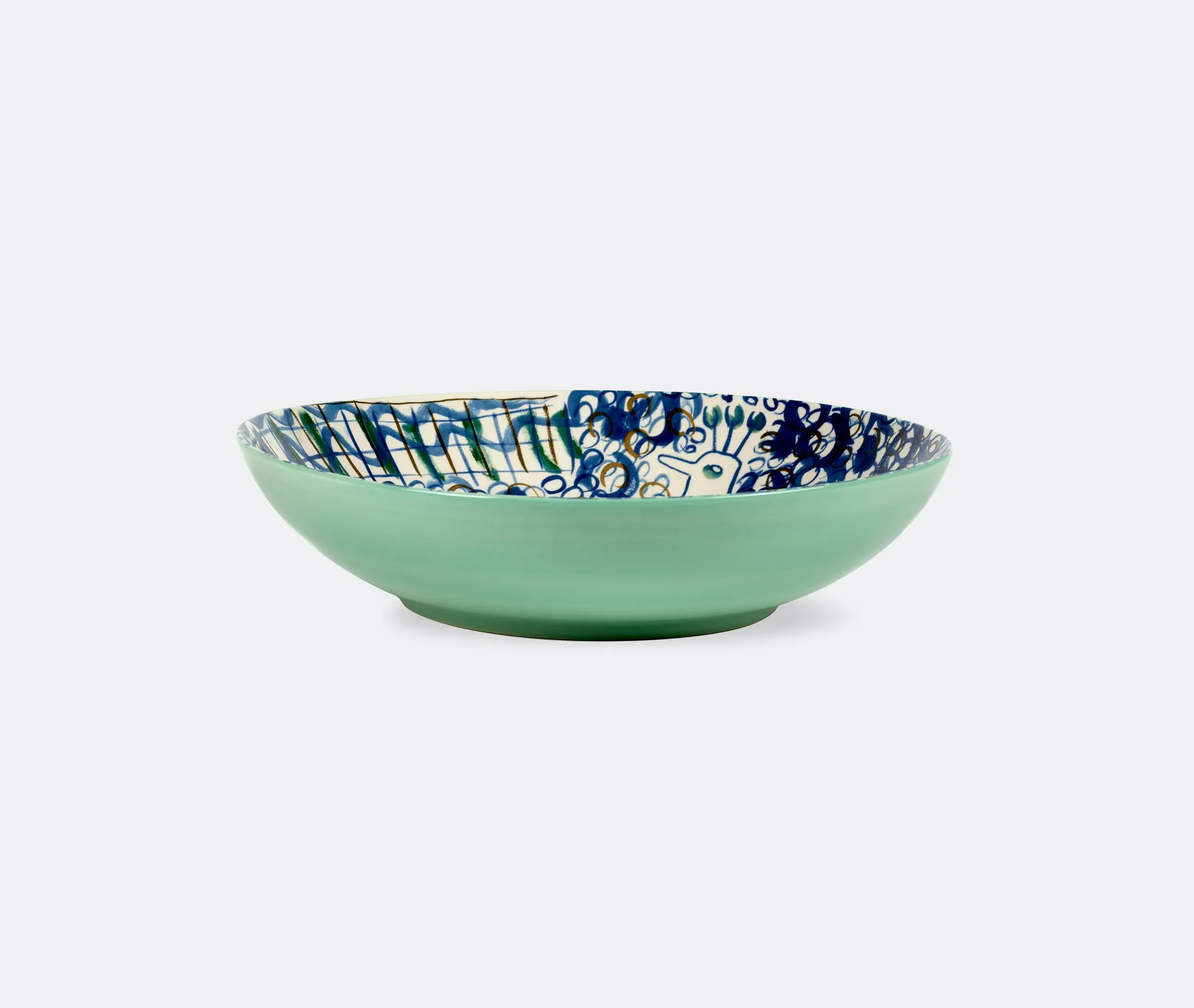Large Bowl Japanese Design - Multicolor, Ceramic