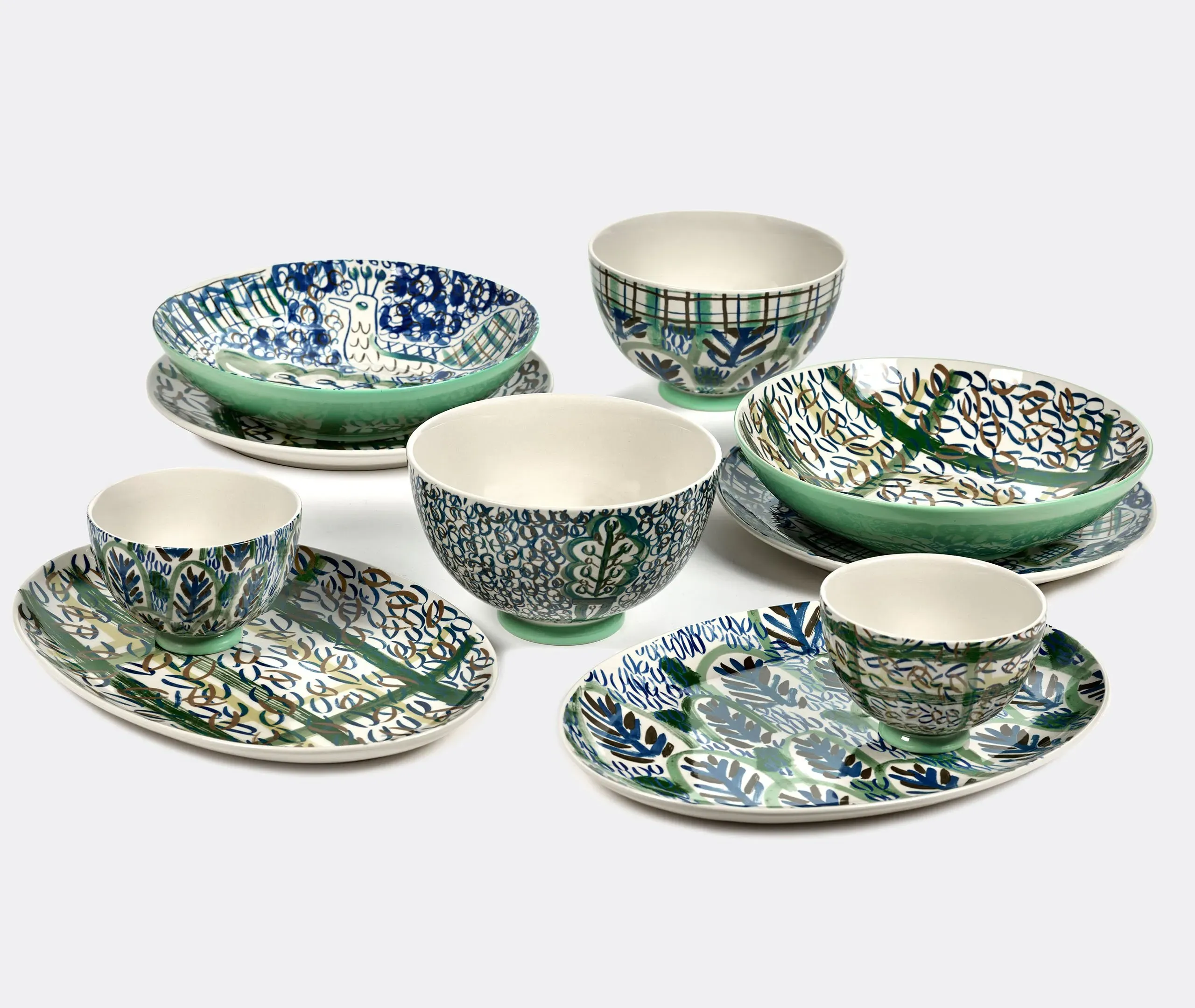 Large Bowl Japanese Design - Multicolor, Ceramic