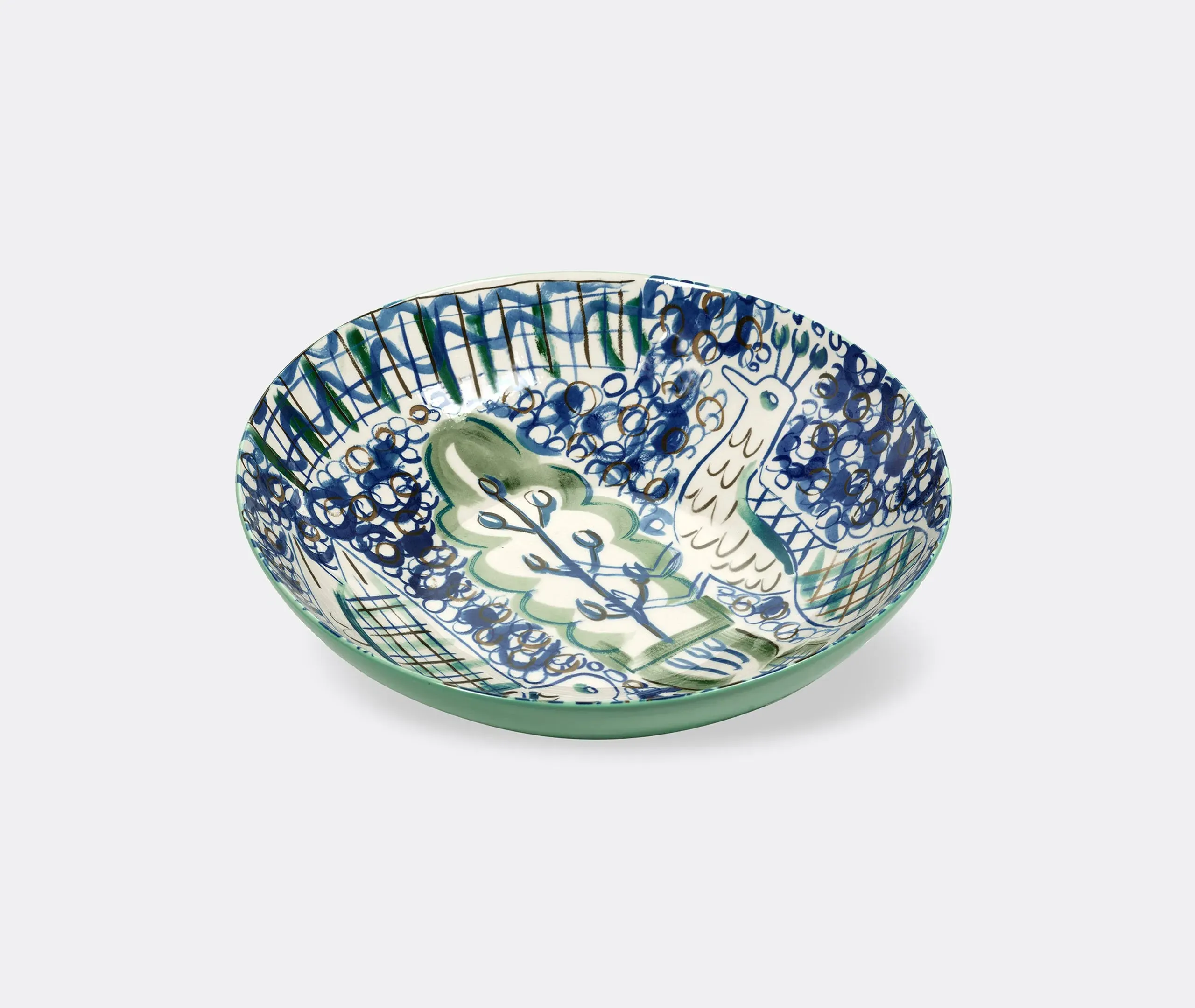 Large Bowl Japanese Design - Multicolor, Ceramic