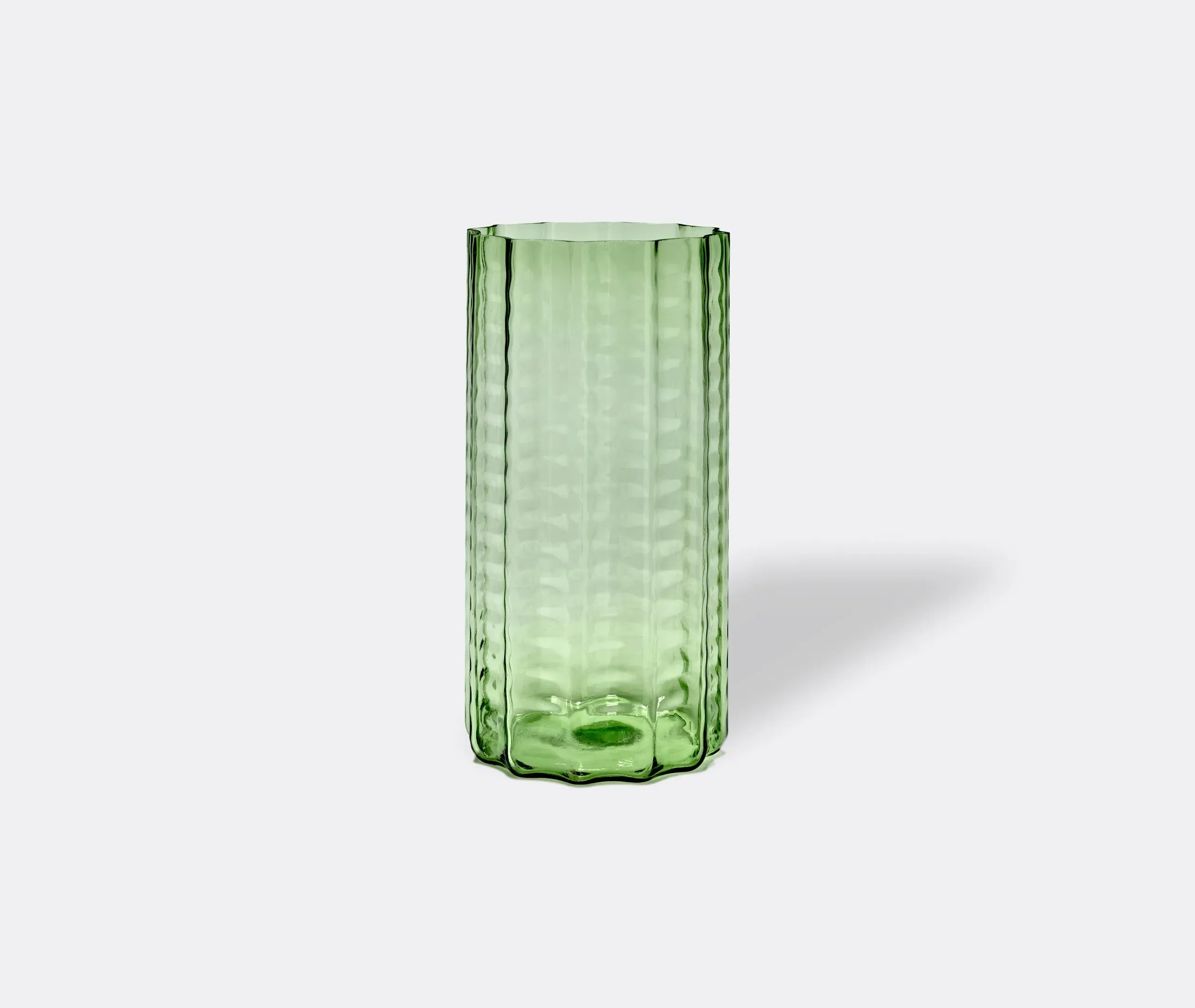 Large Cylindrical Glass Vase - Green image