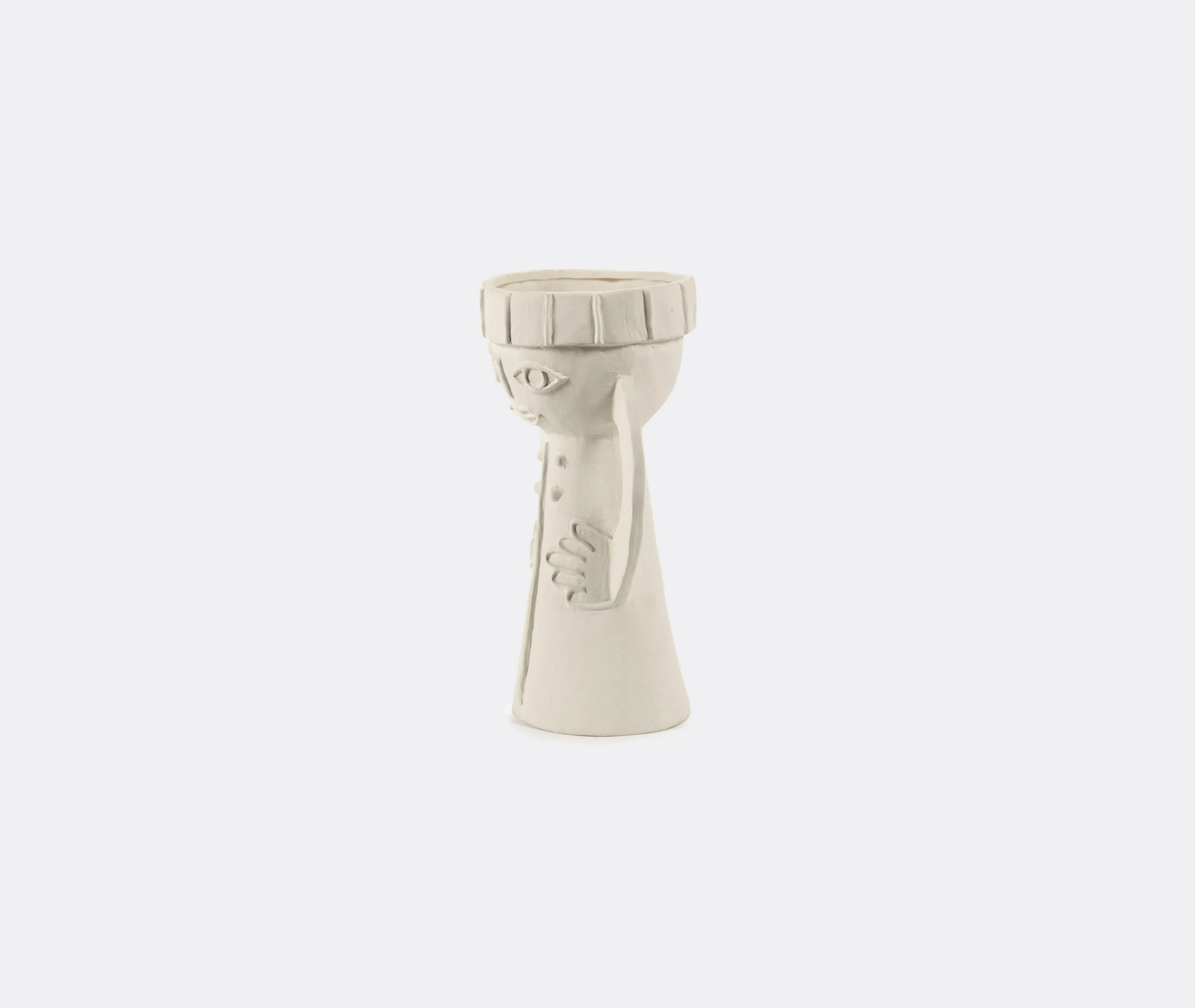 Large Decorative Vase - Beige, Clay