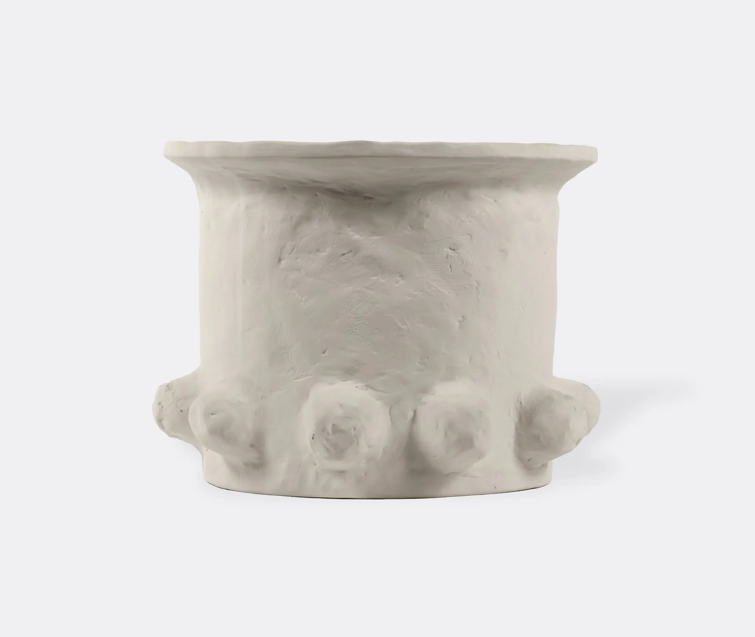 Large Flower Pot with Globe Base - Beige
