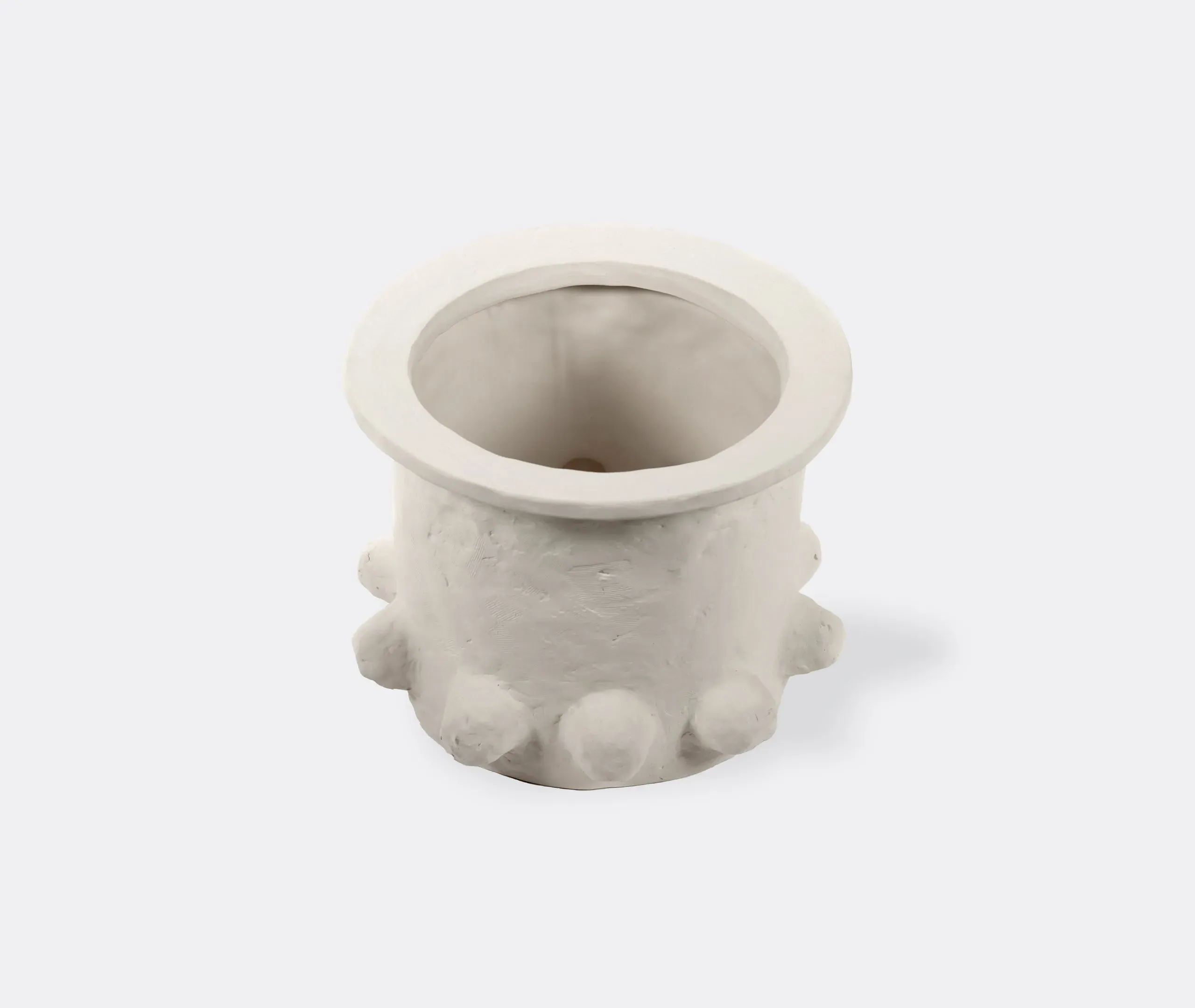 Large Flower Pot with Globe Base - Beige