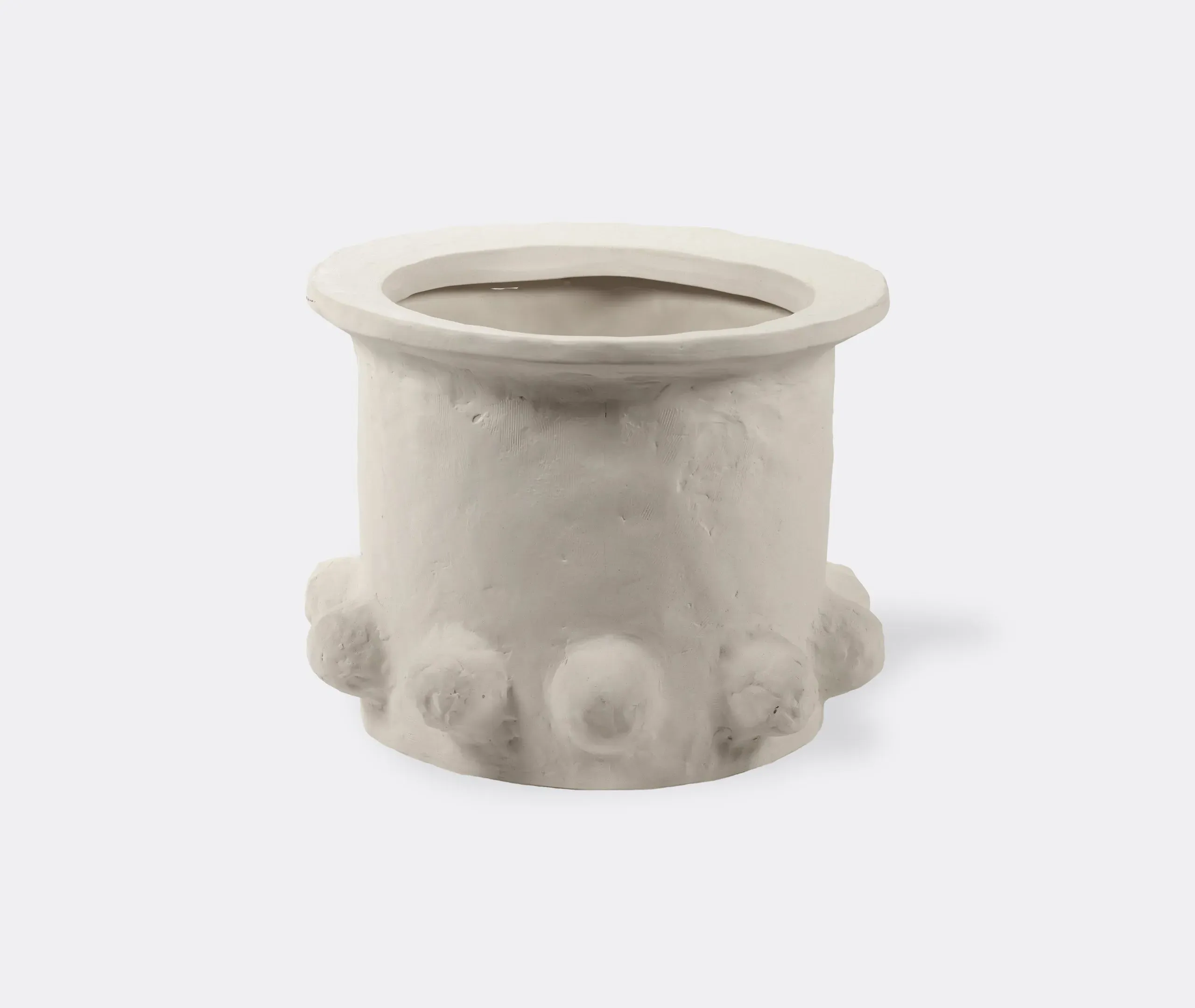 Large Flower Pot with Globe Base - Beige