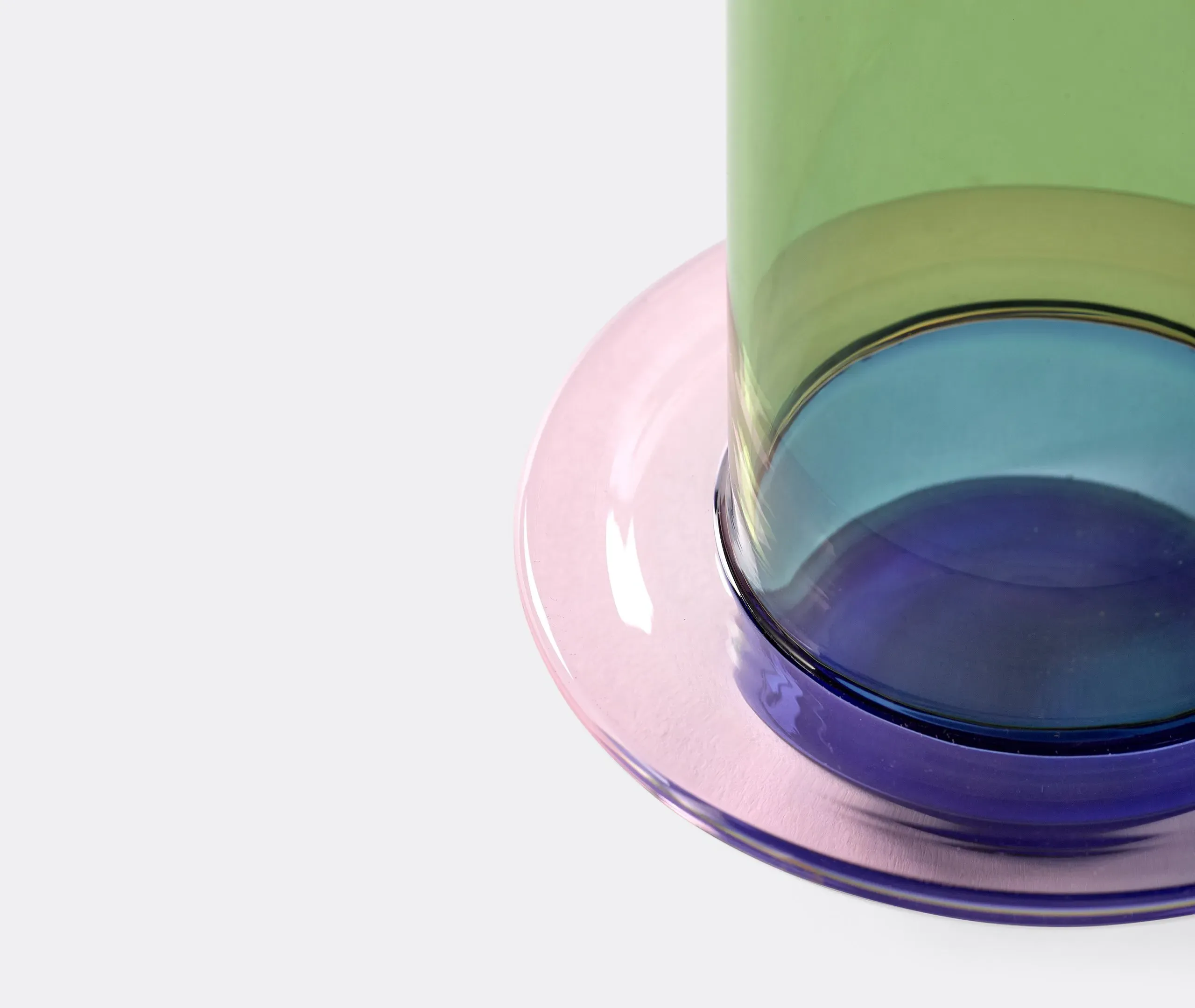 Large Glass Tower Vase - Multicolor, Glass