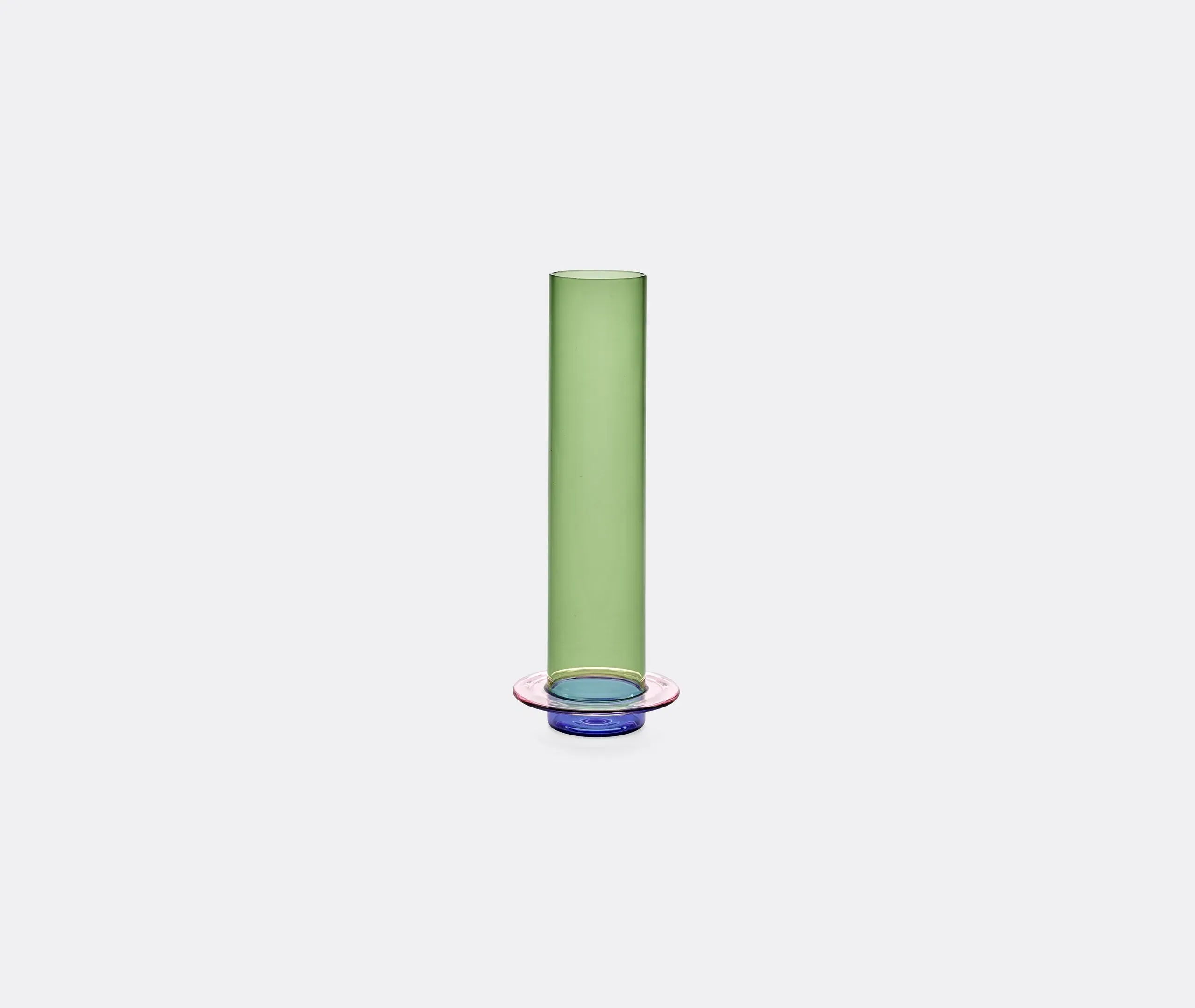Large Glass Tower Vase - Multicolor, Glass