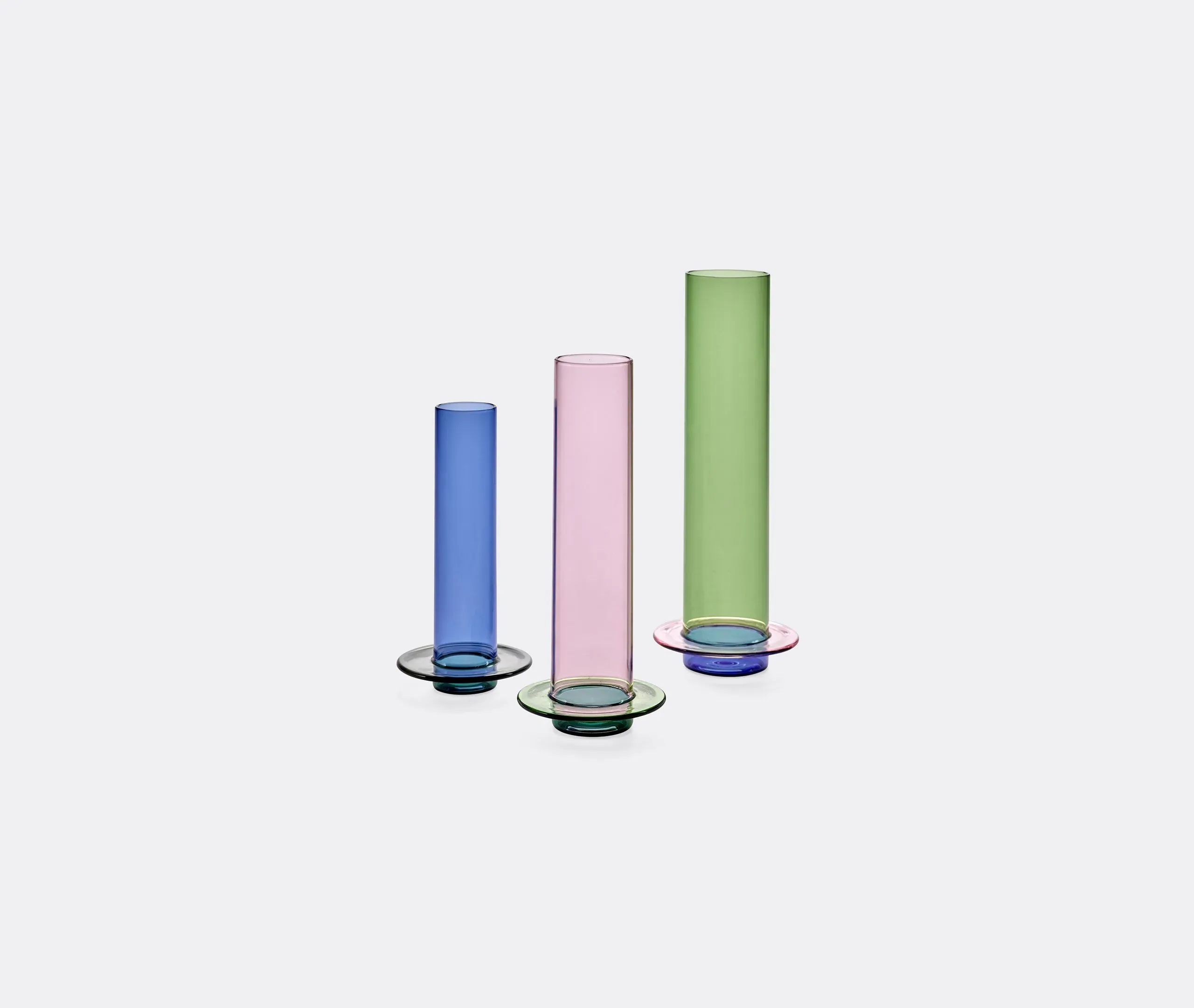 Large Glass Tower Vase - Multicolor, Glass