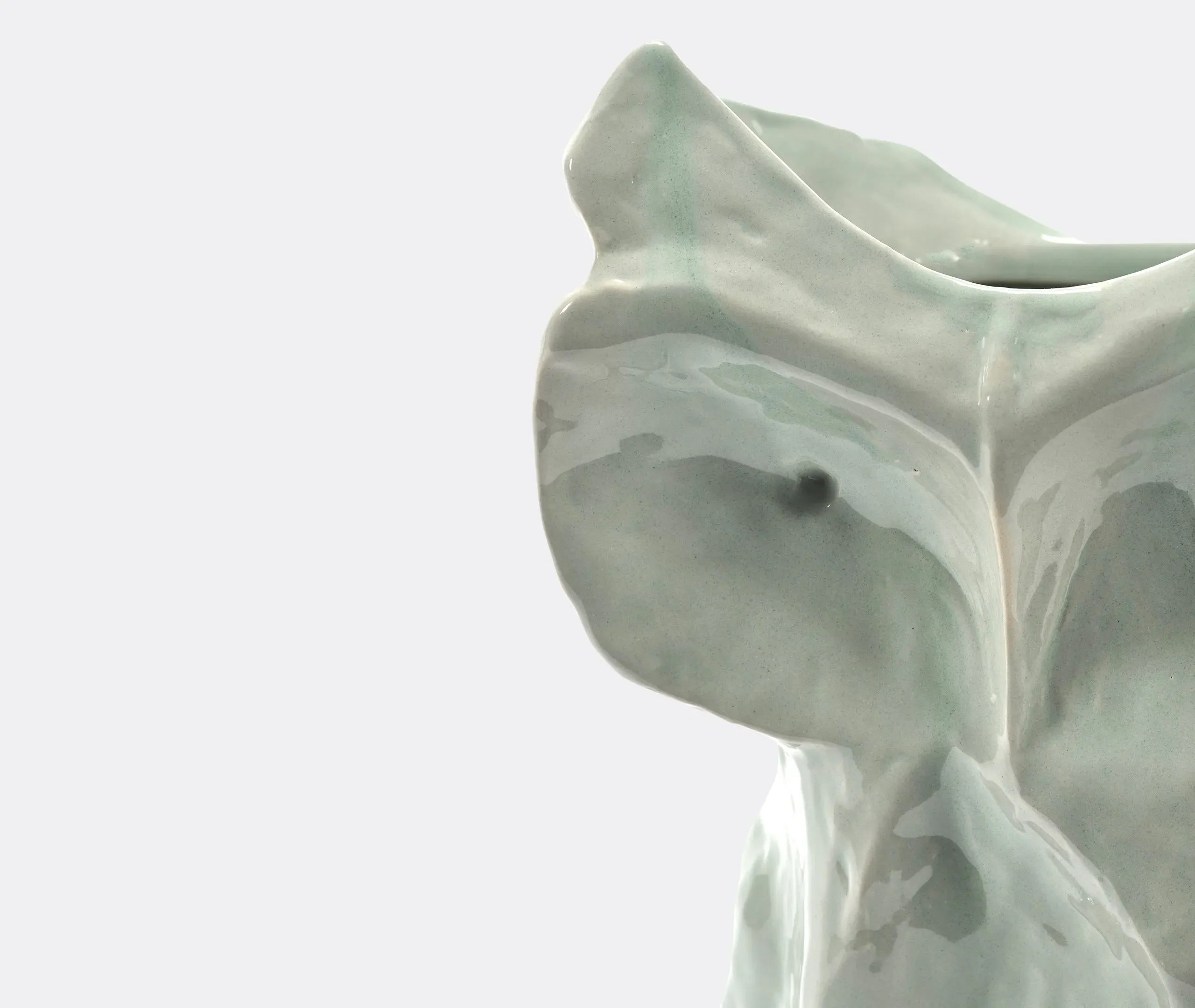 Large Owl Vase - Light Blue, Ceramic