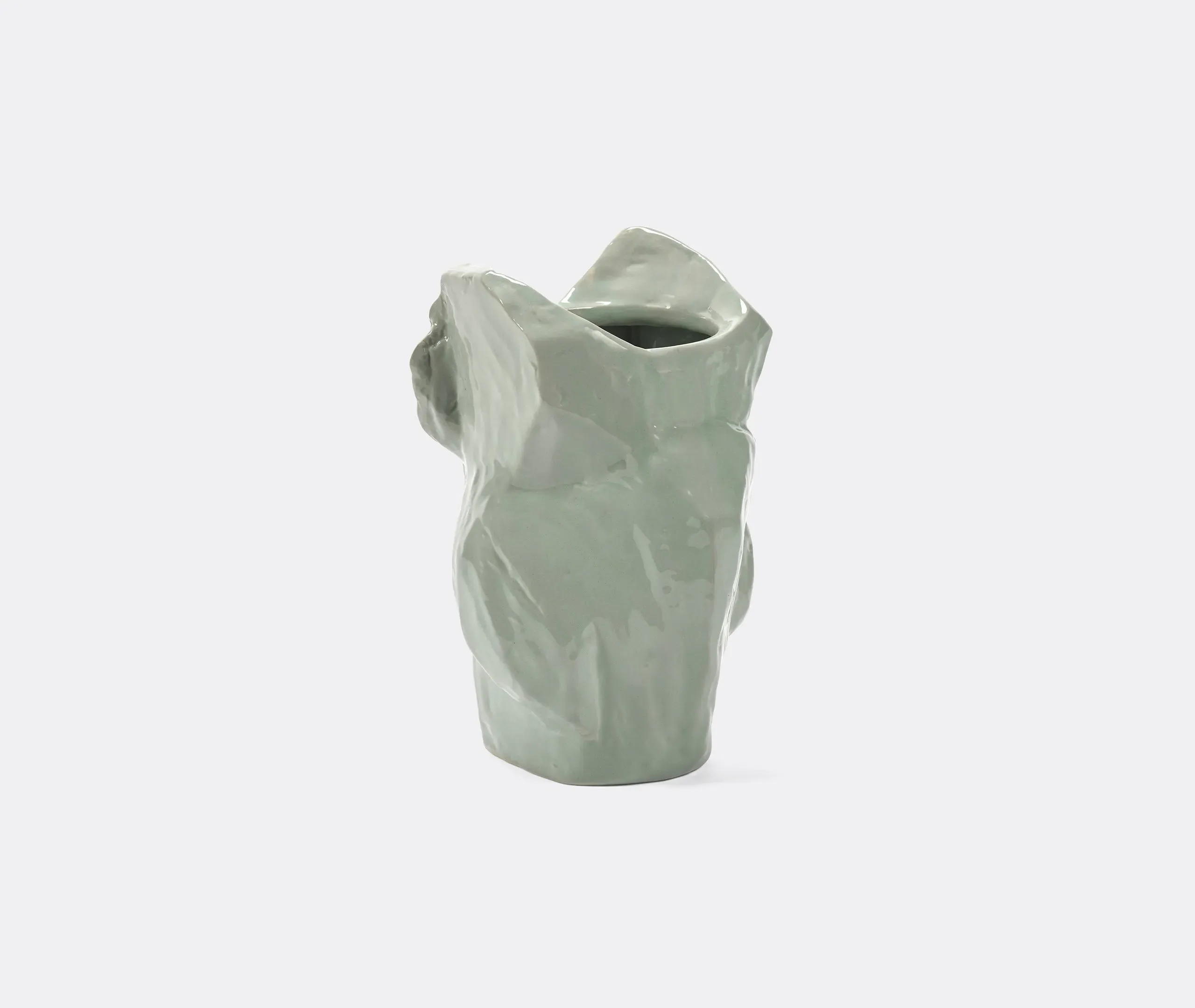 Large Owl Vase - Light Blue, Ceramic