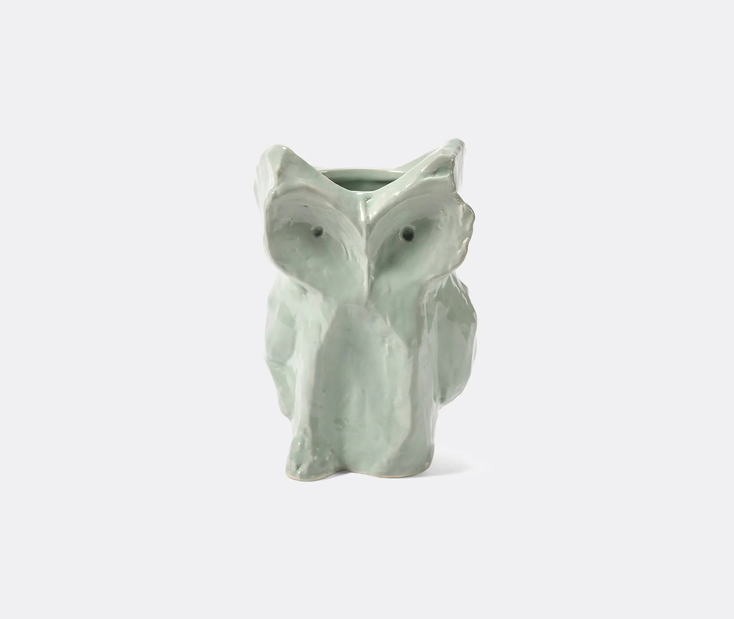 Large Owl Vase - Light Blue, Ceramic