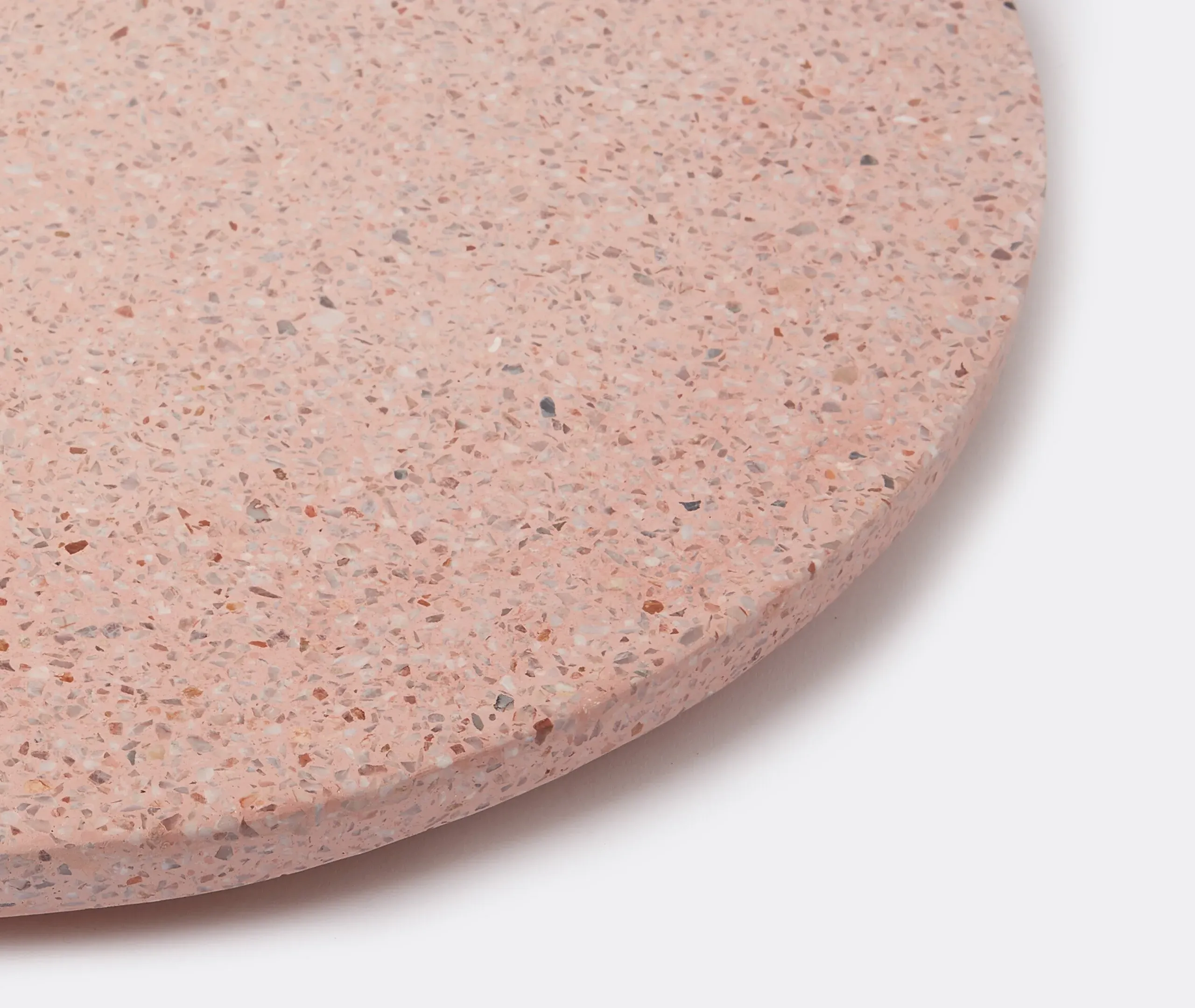Large Round Plate - Pink, Terrazzo