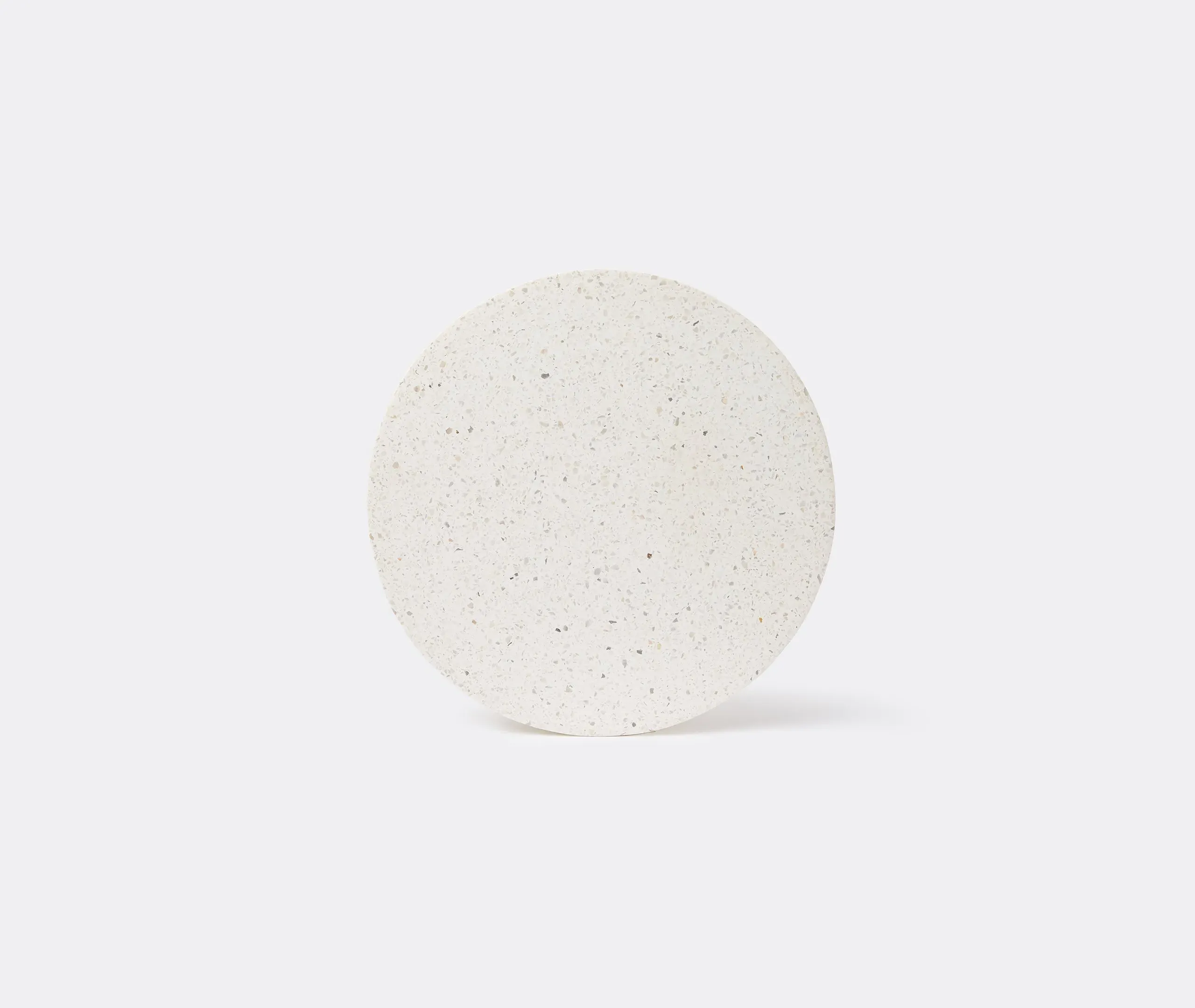 Large Round Plate - White, Terrazzo