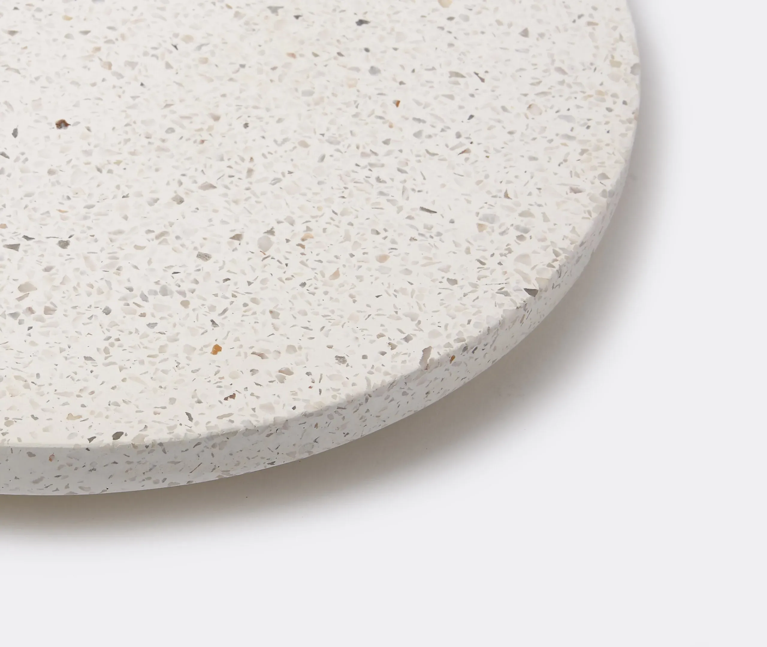 Large Round Plate - White, Terrazzo