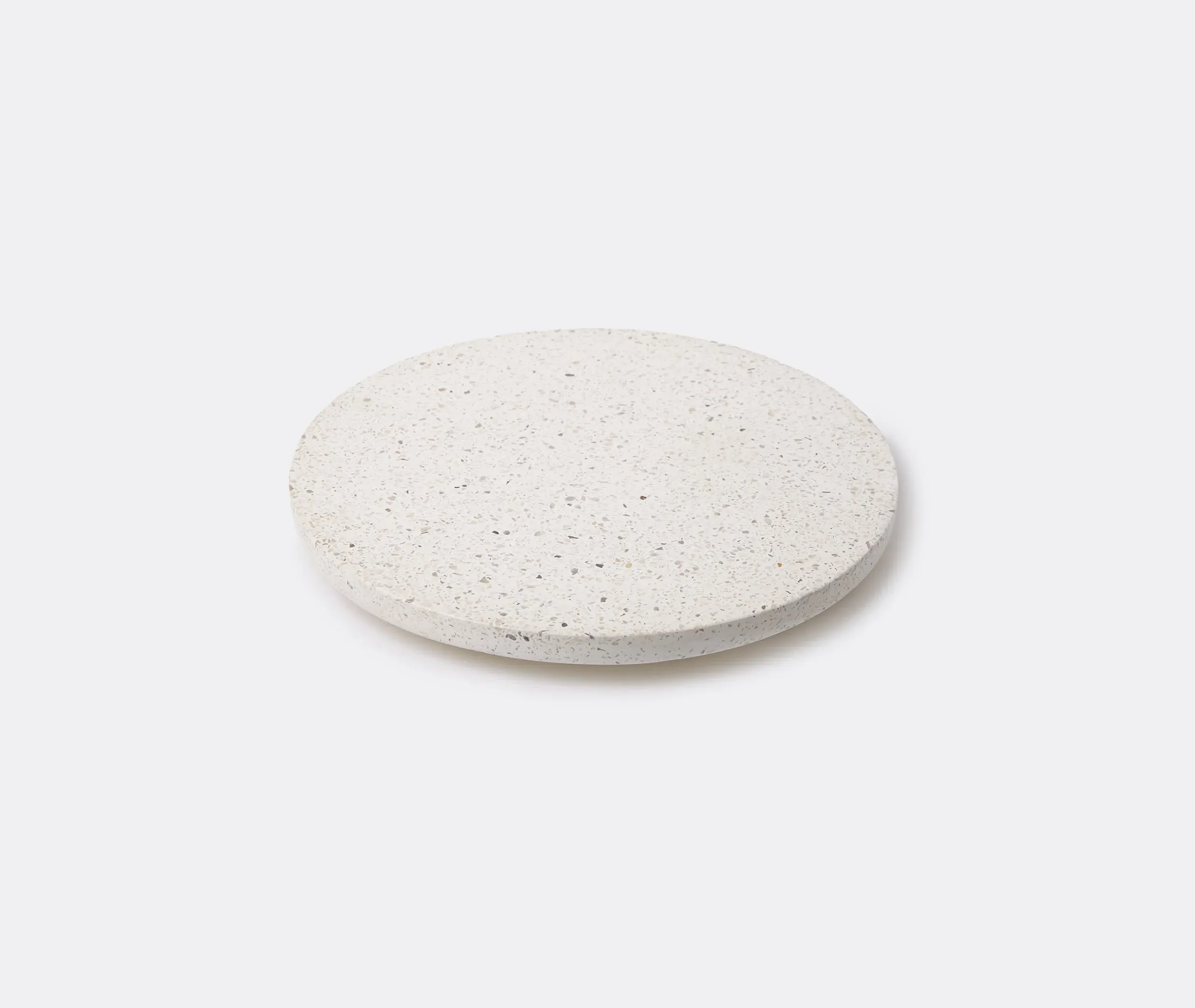 Large Round Plate - White, Terrazzo