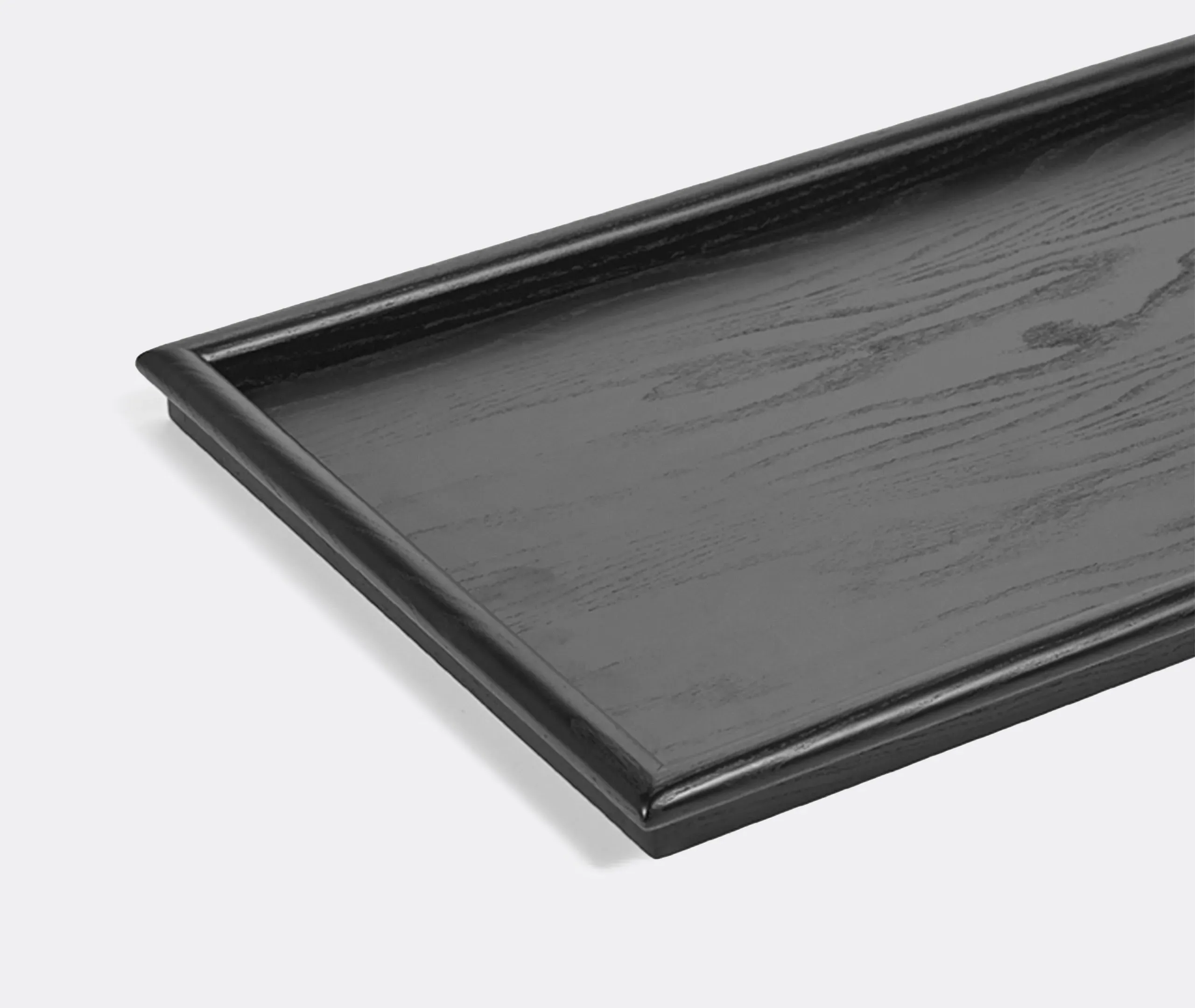 Large Serving Tray with High Sides - Black, Ash Wood