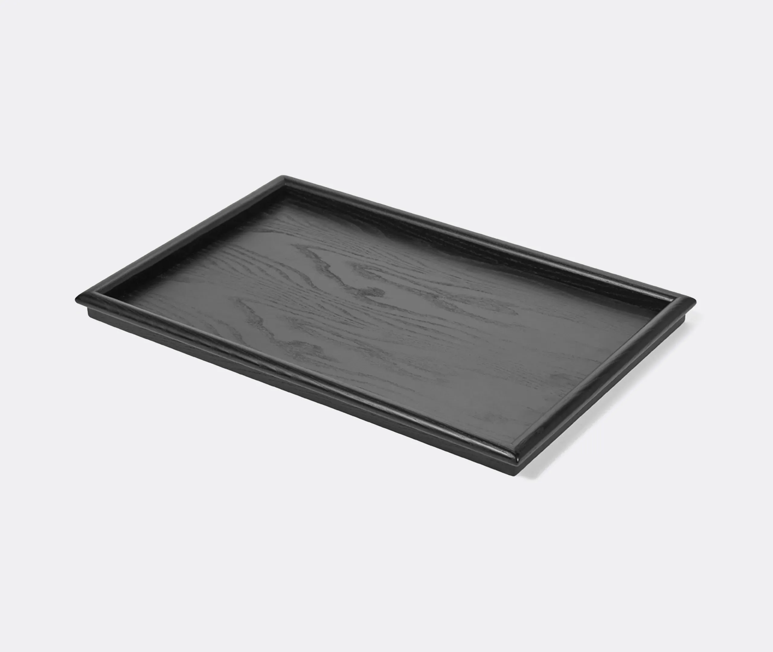Large Serving Tray with High Sides - Black, Ash Wood