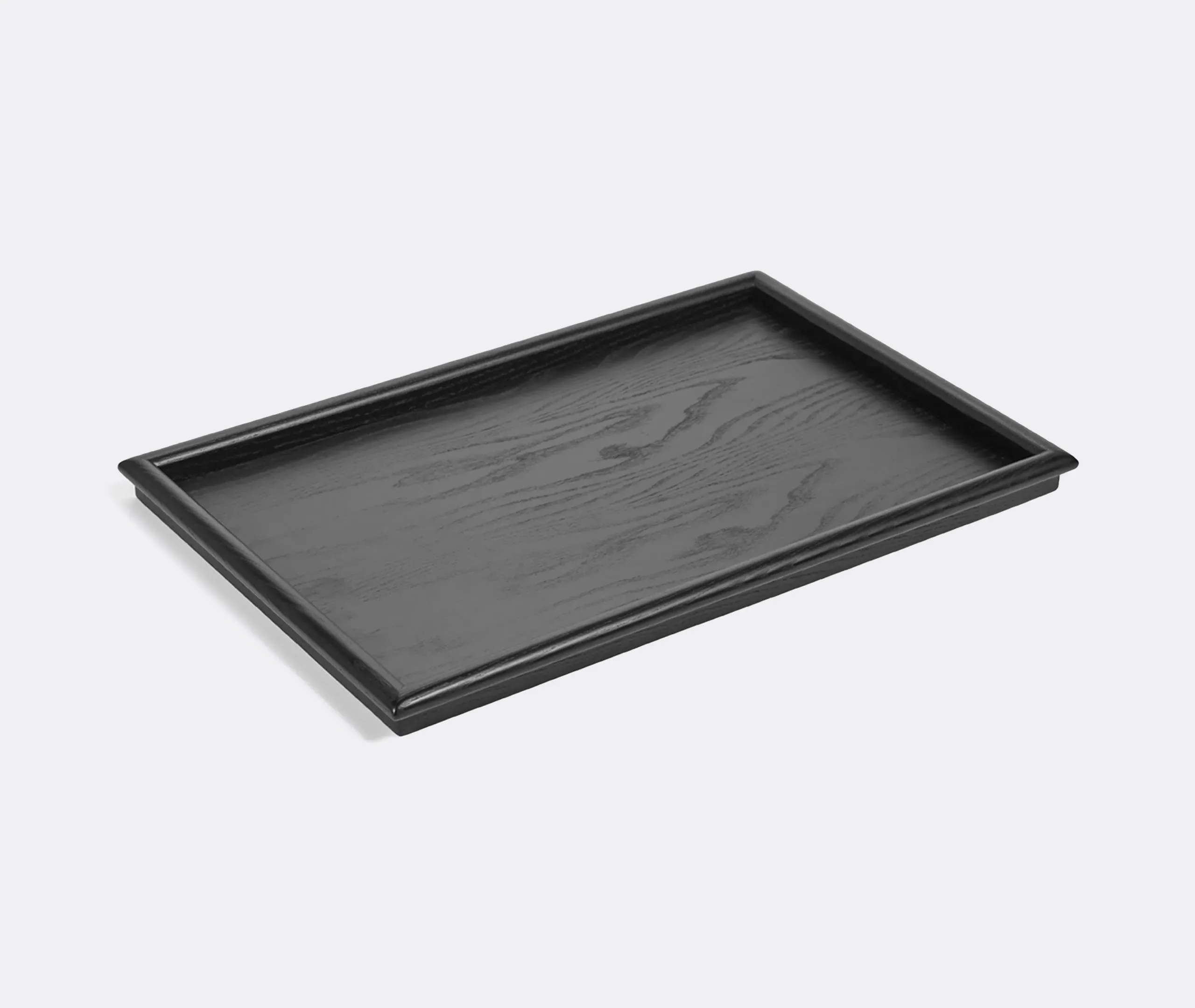 Large Serving Tray with High Sides - Black, Ash Wood
