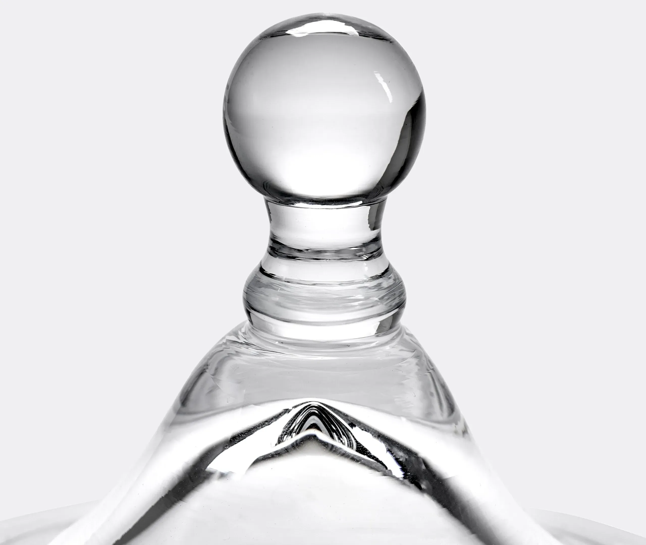 Lidded Bonbonniere with Orb Handle - Clear