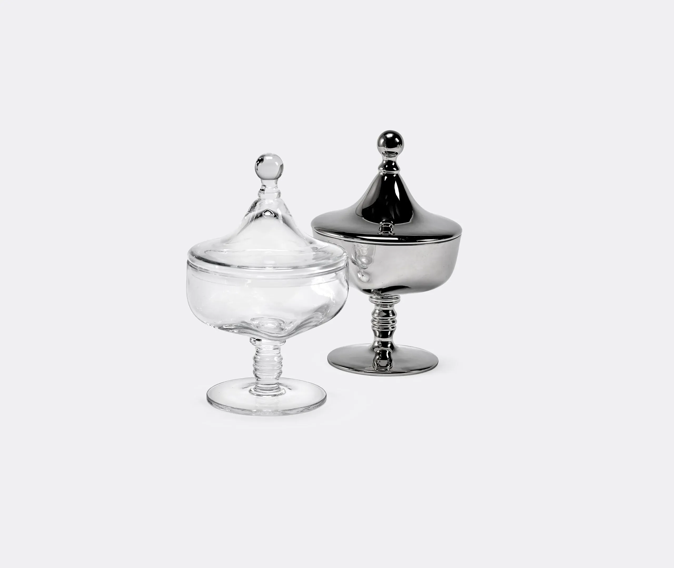 Lidded Bonbonniere with Orb Handle - Silver