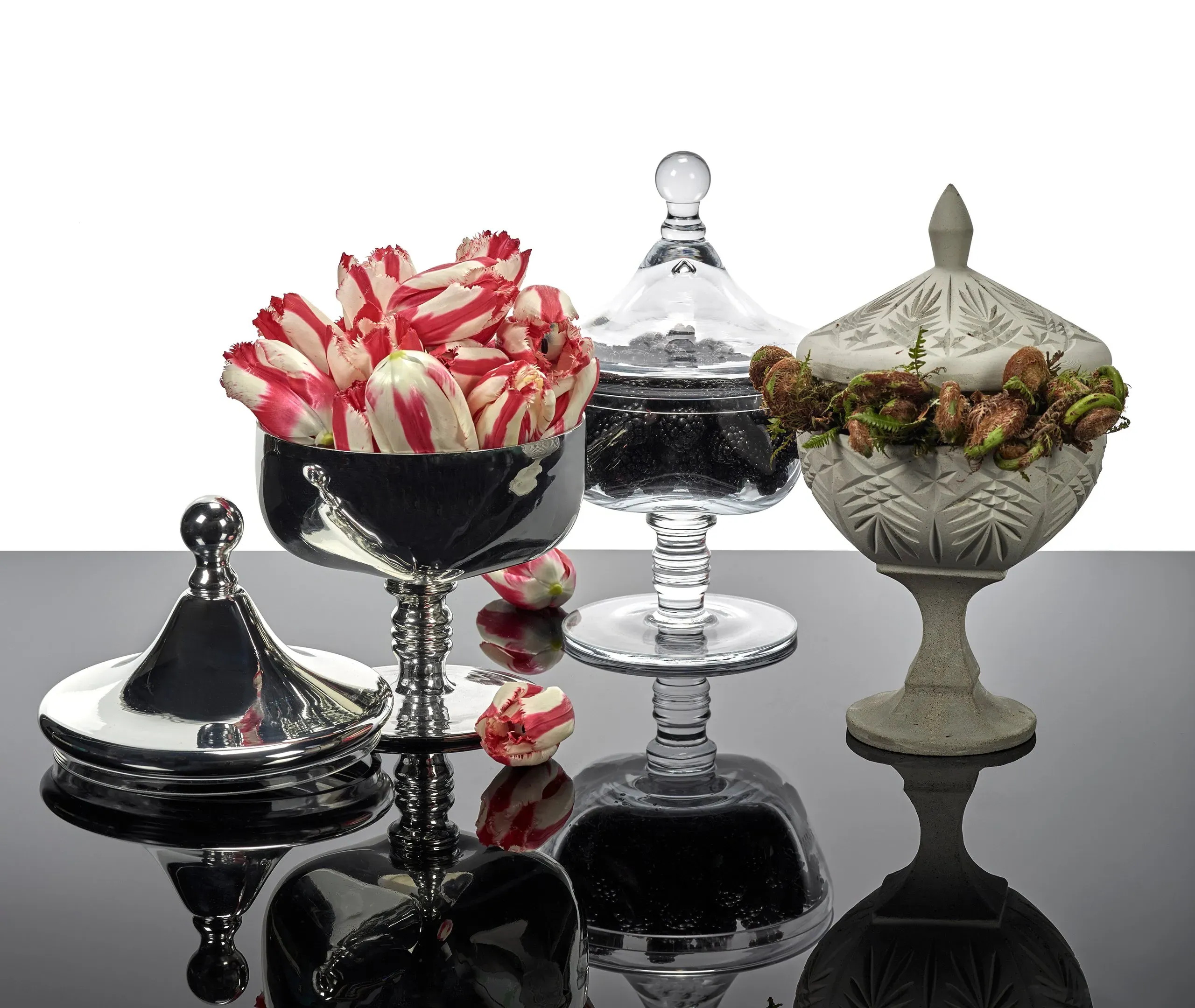 Lidded Bonbonniere with Orb Handle - Silver