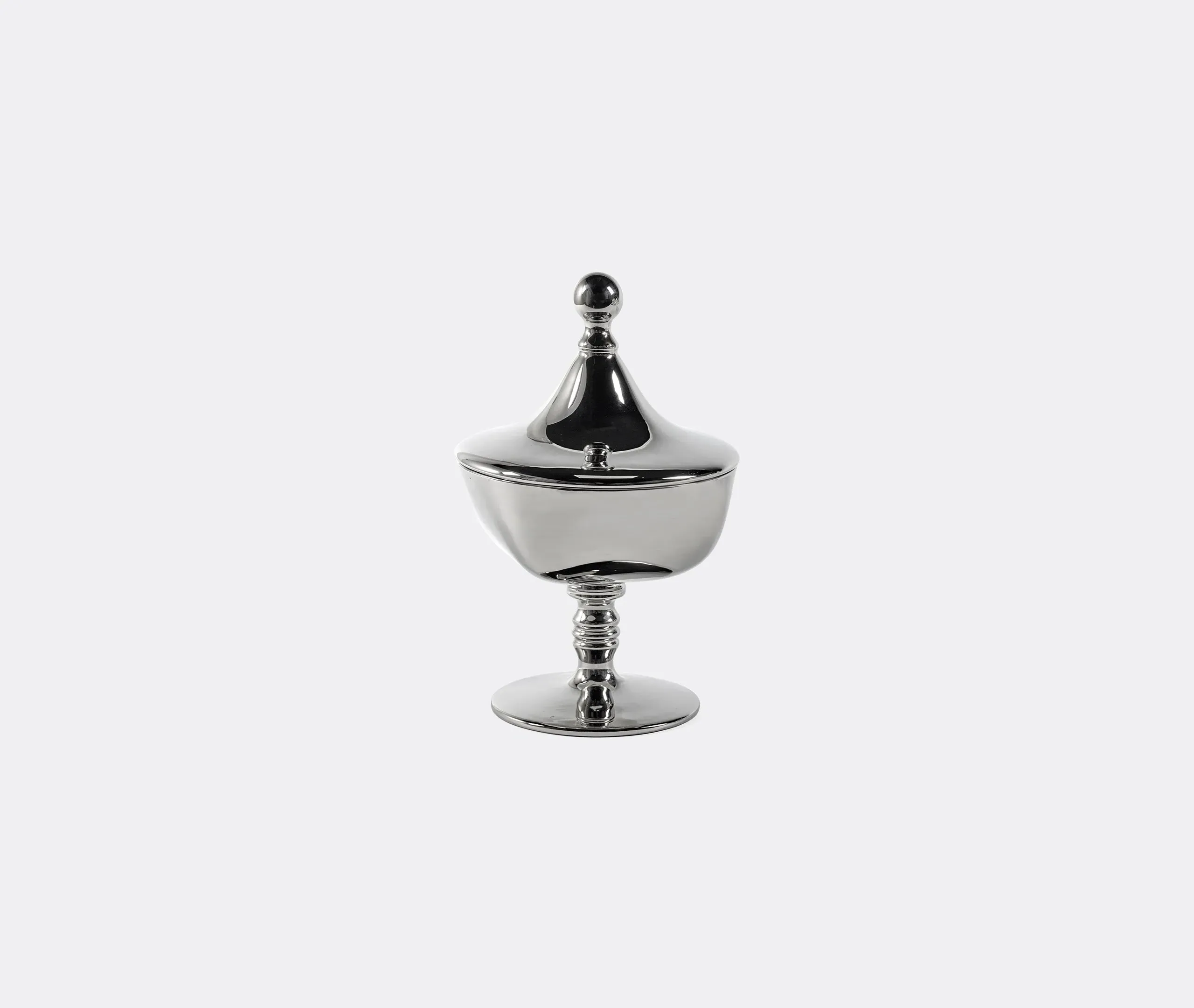 Lidded Bonbonniere with Orb Handle - Silver