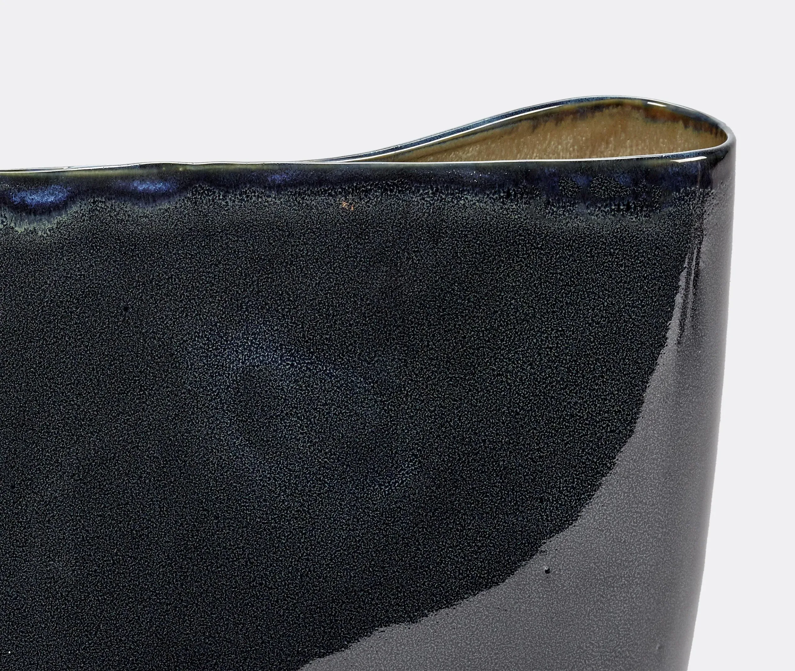Low Vase - Dark Blue, Stoneware