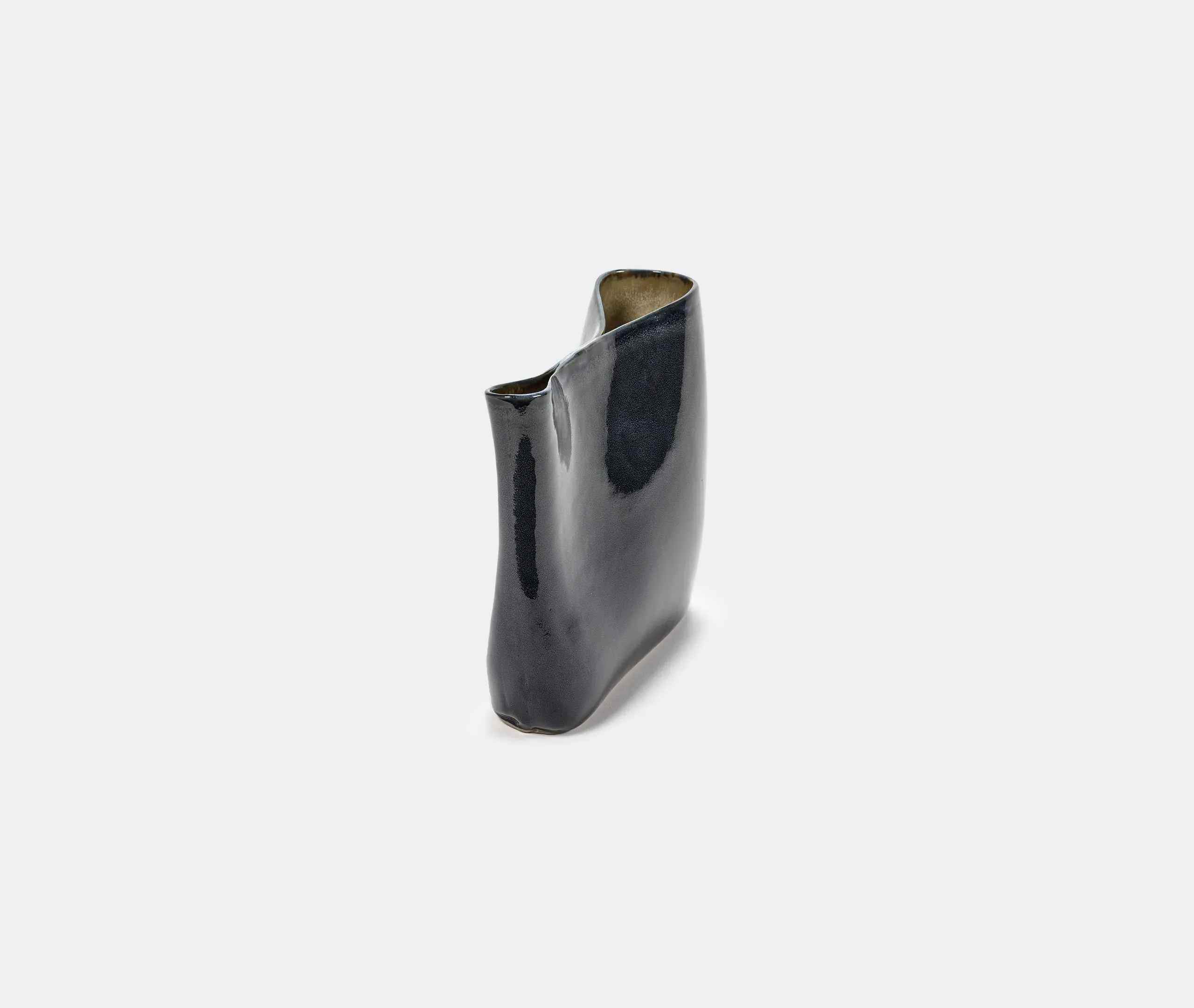 Low Vase - Dark Blue, Stoneware