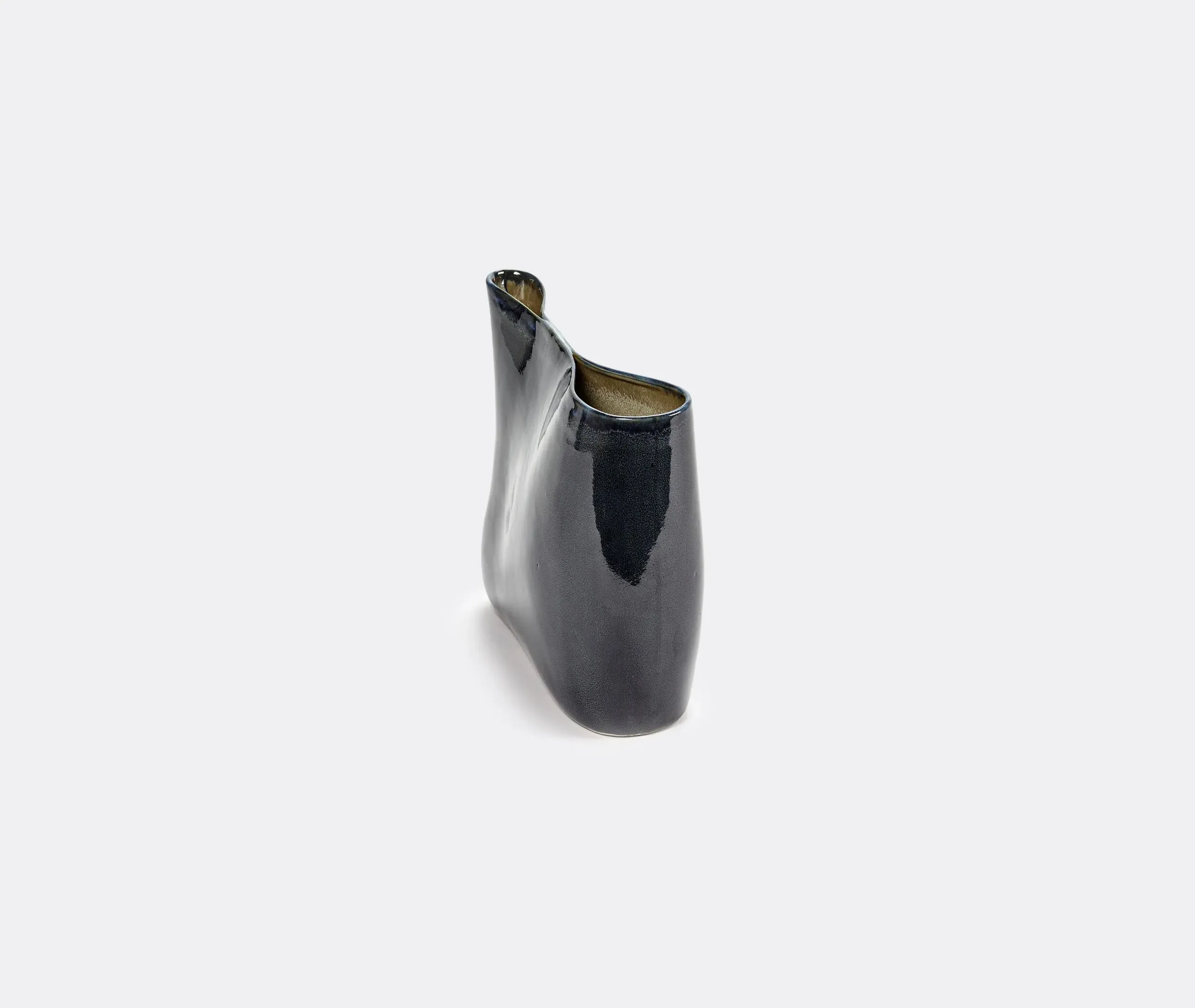 Low Vase - Dark Blue, Stoneware