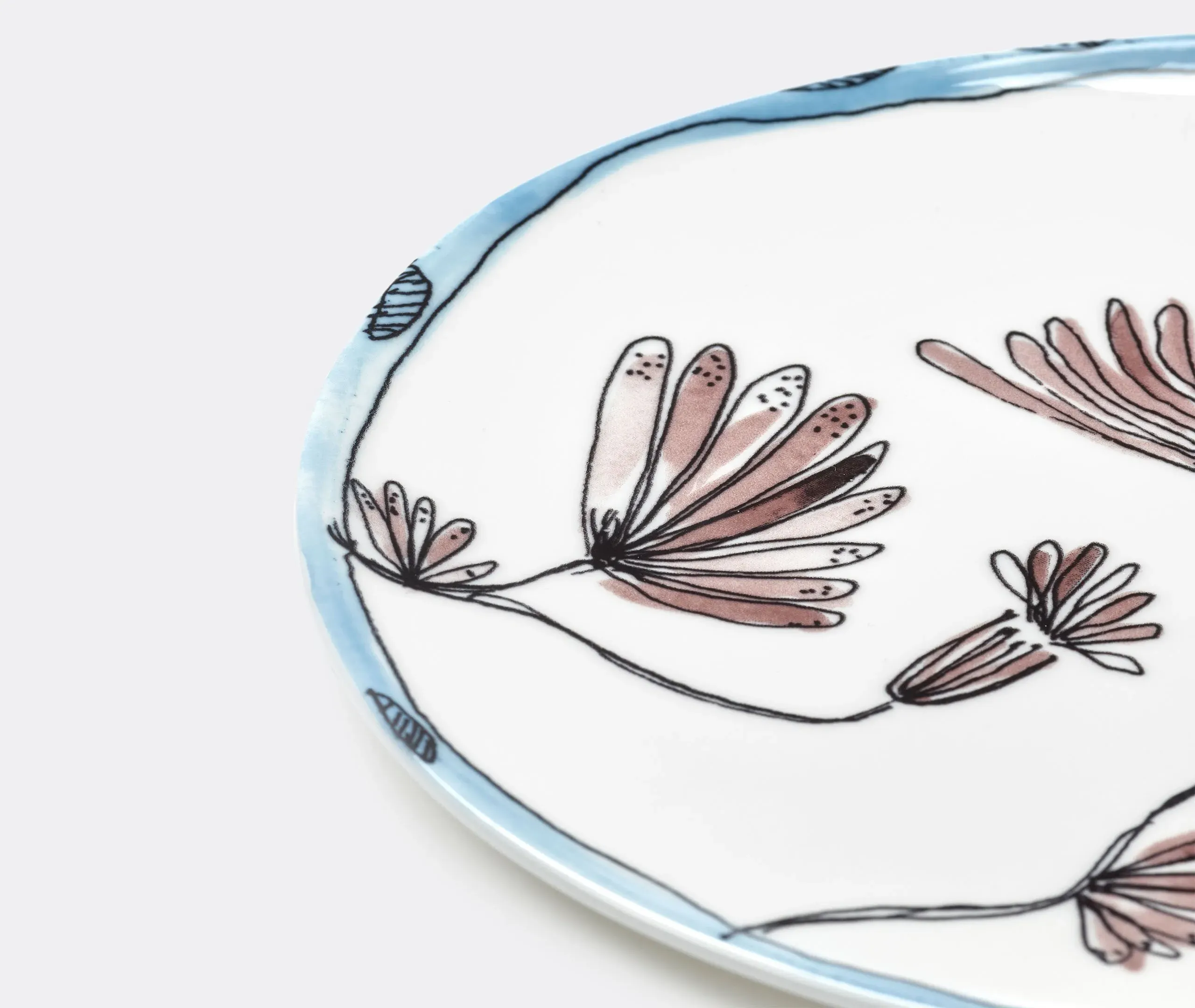 Marni Camelia Aubergine Serving Plate Set - Multicolor, Bone China