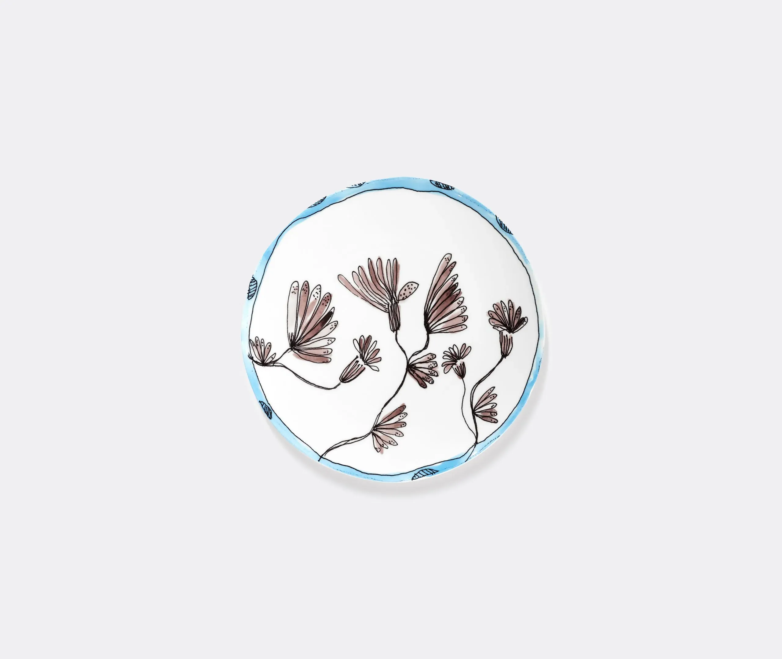 Marni Camelia Aubergine Serving Plate Set - Multicolor, Bone China