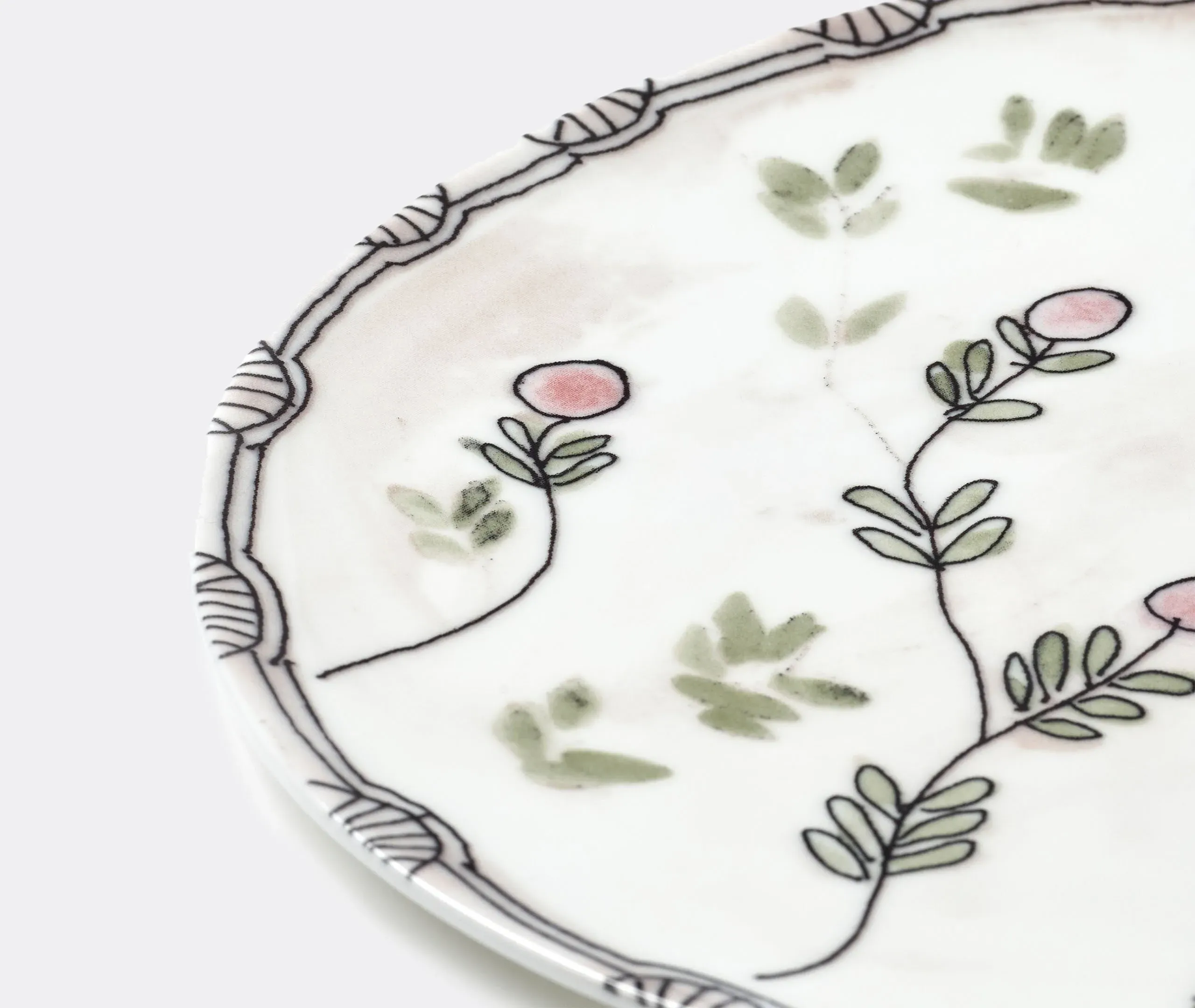 Marni Mirtillo Nude Dessert Plate Set of Two - Multicolor