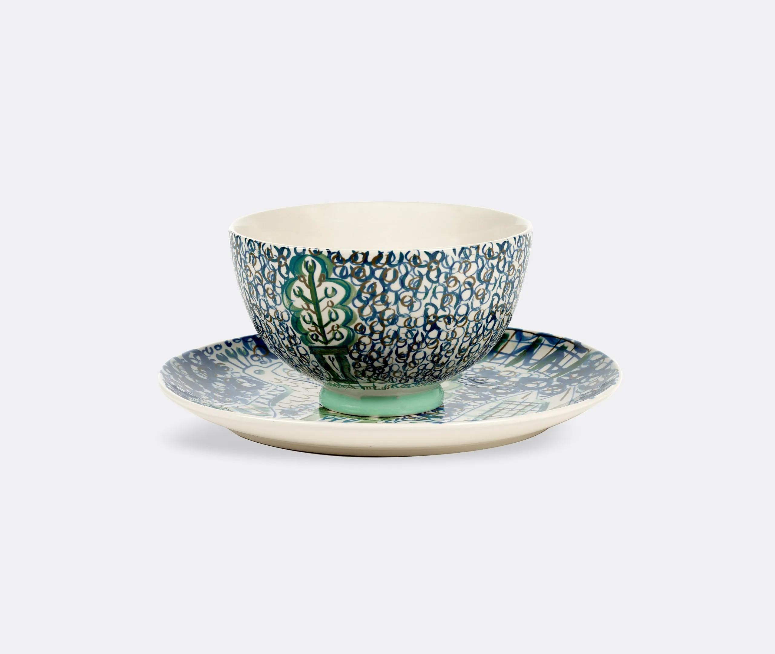 Medium Bowl Japanese Design - Multicolor, Ceramic