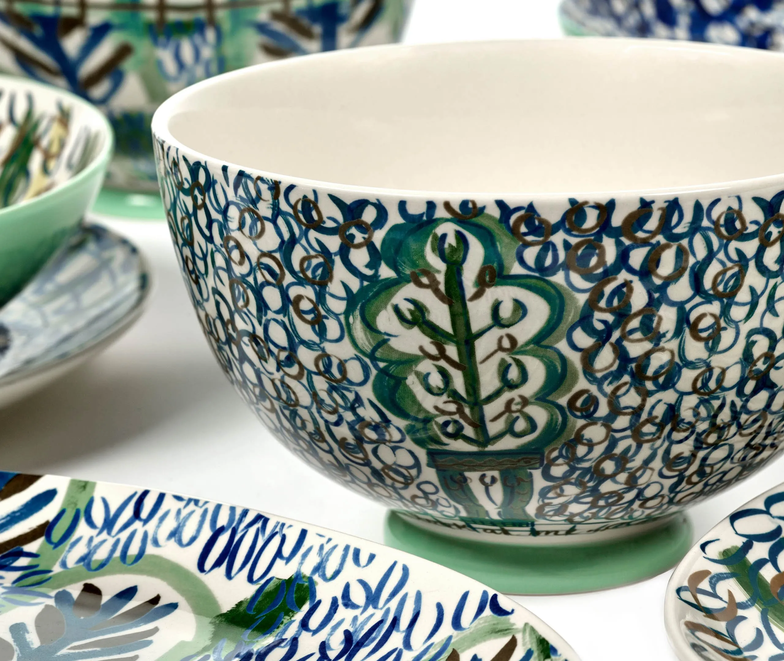 Medium Bowl Japanese Design - Multicolor, Ceramic