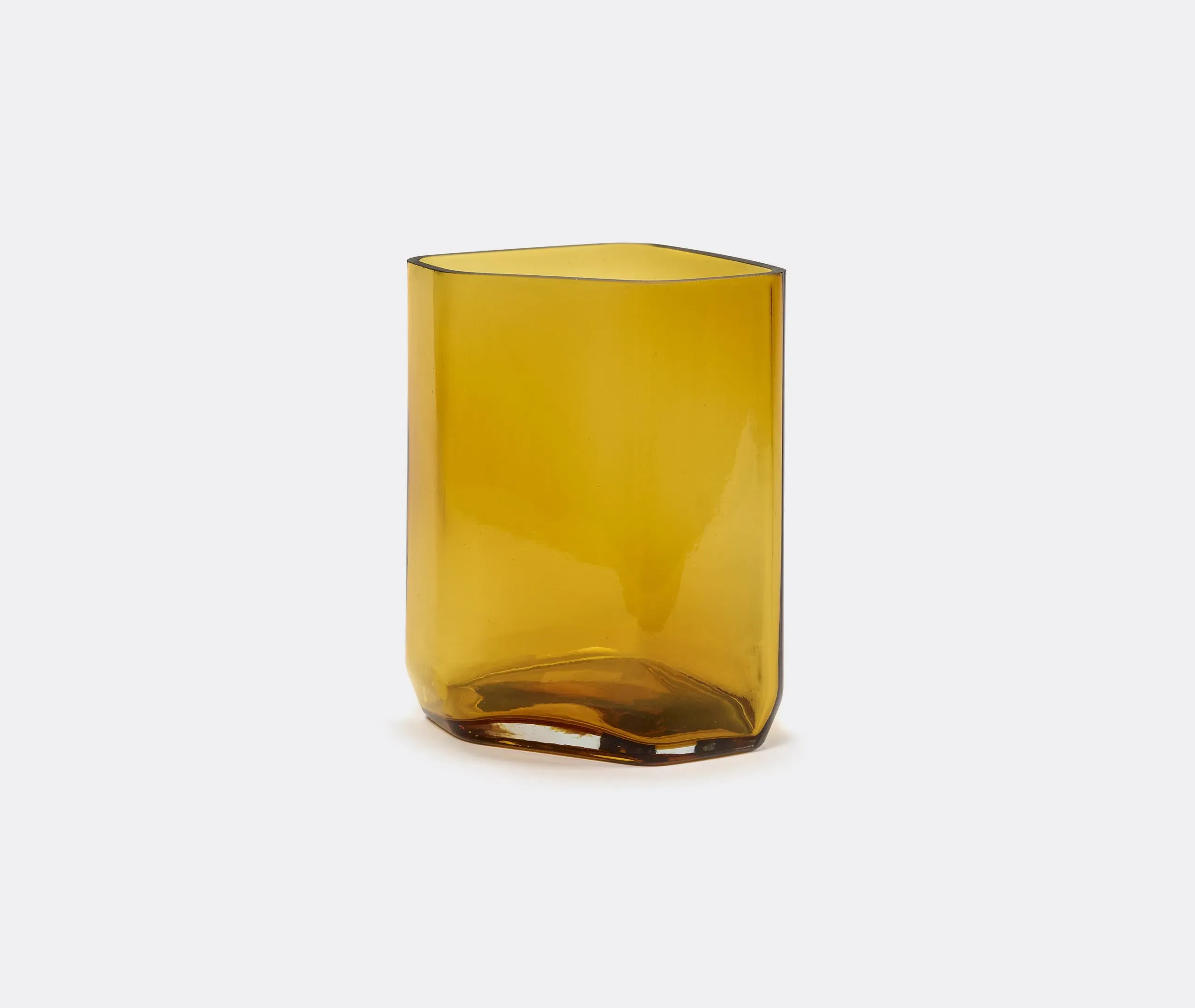 Medium Cubic Vase - Yellow, Glass