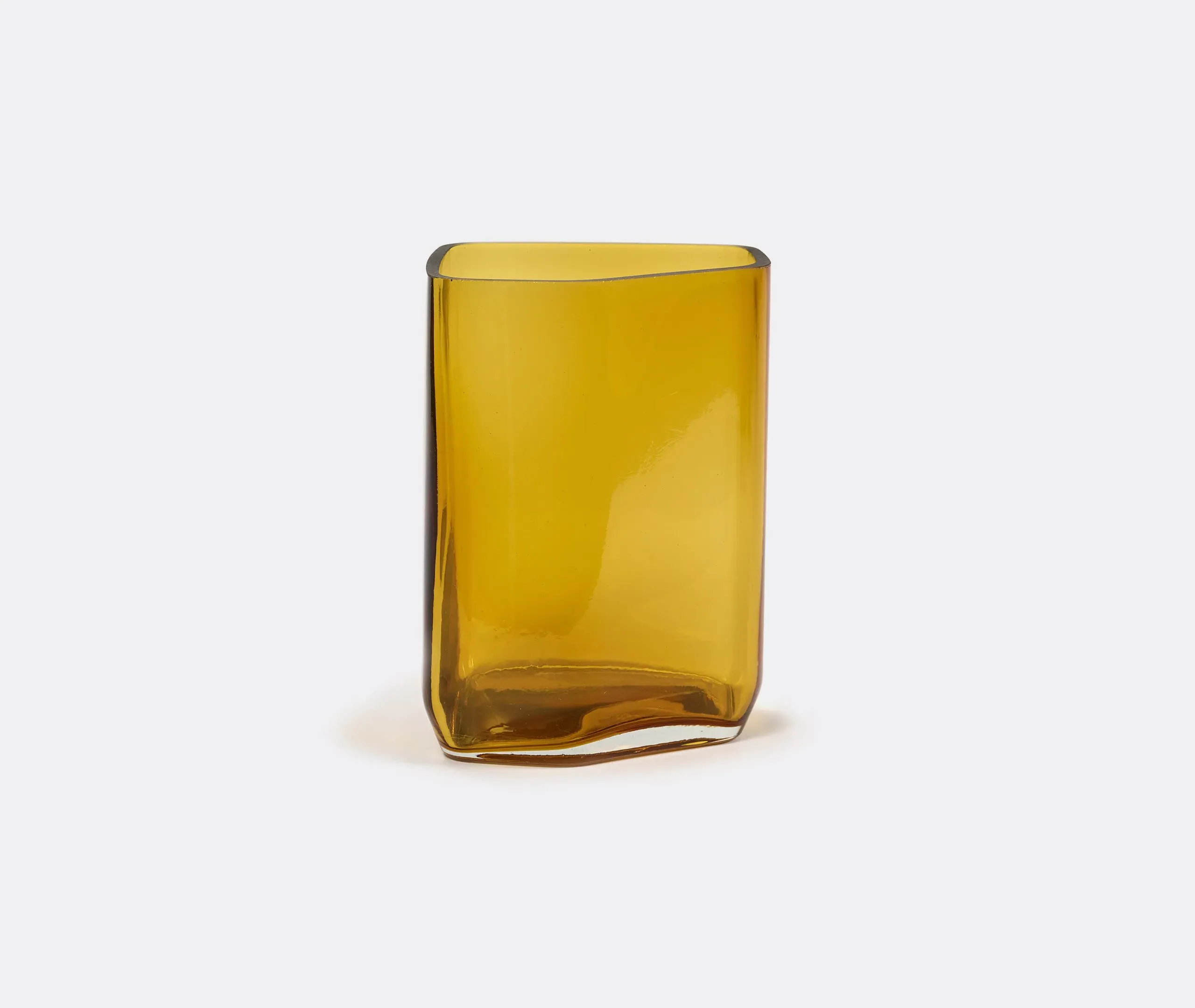 Medium Cubic Vase - Yellow, Glass