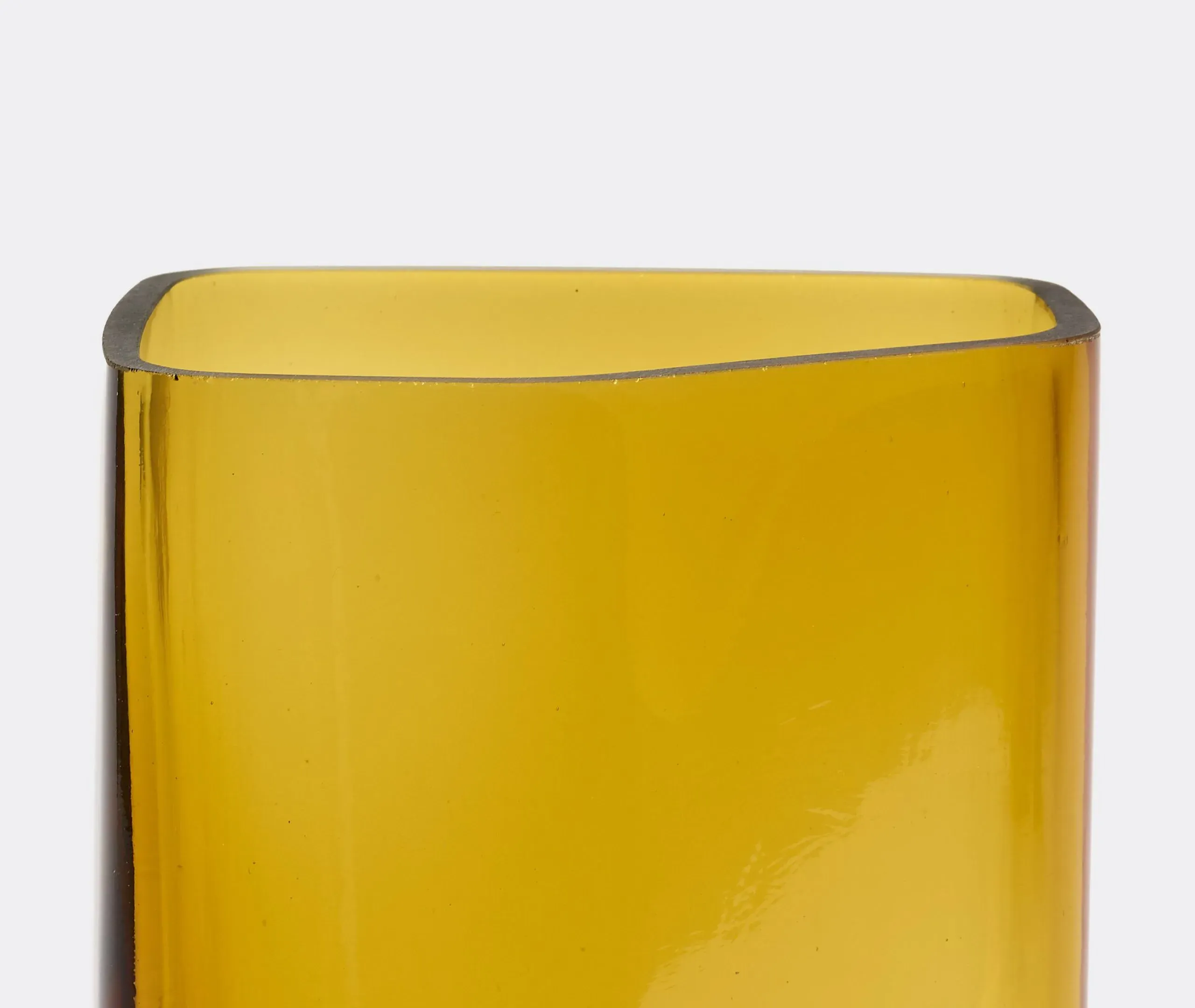 Medium Cubic Vase - Yellow, Glass