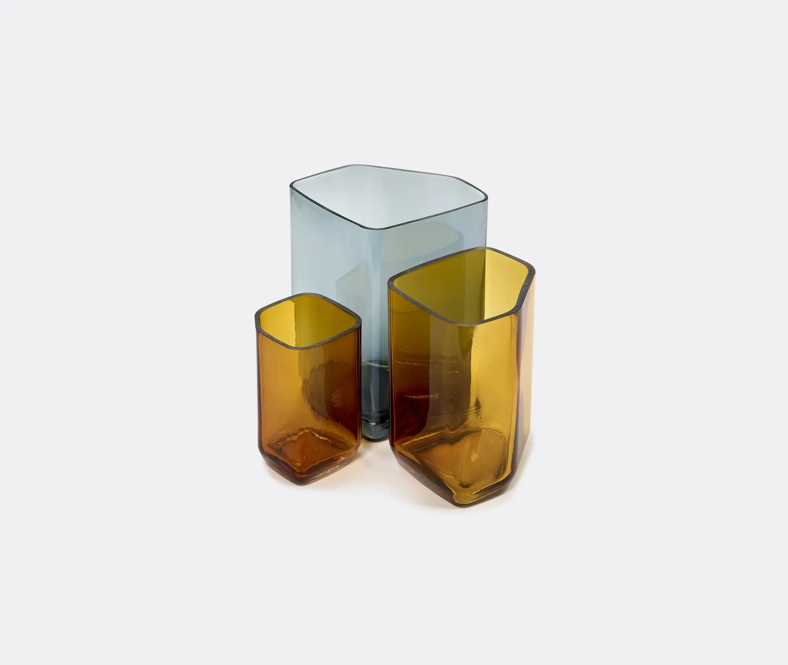 Medium Cubic Vase - Yellow, Glass