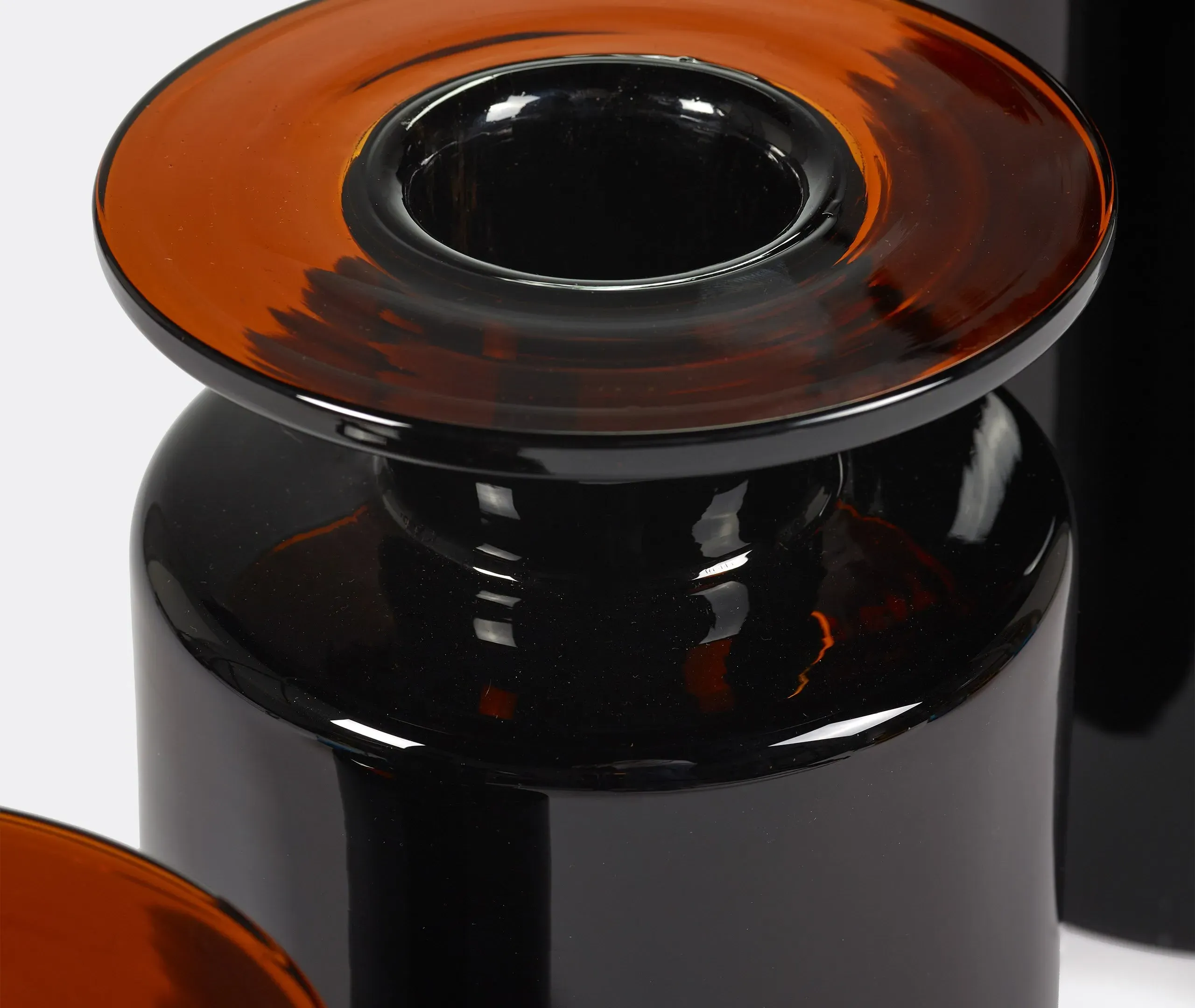 Medium Cylindrical Vase - Brown, Glass