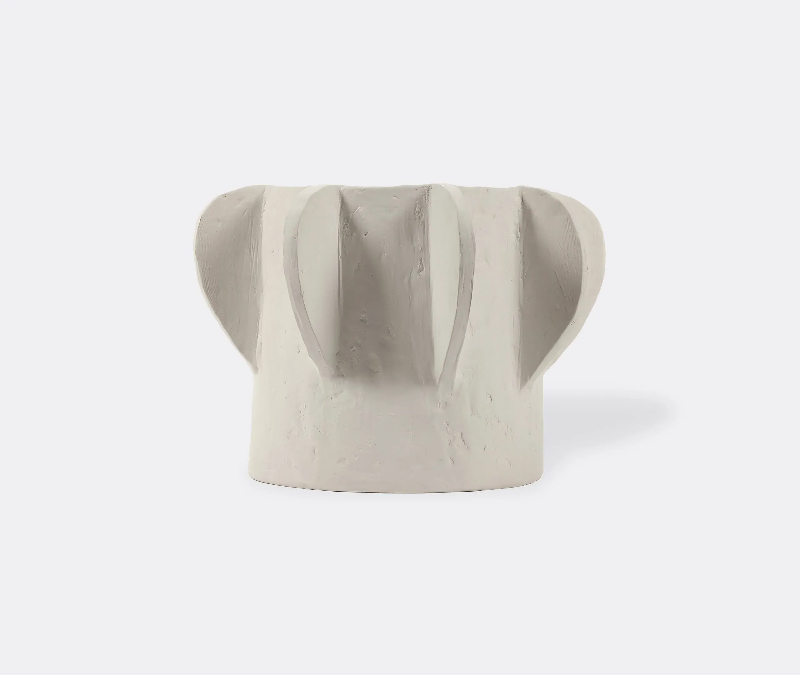 Medium Flower Pot with Curved Details - Beige