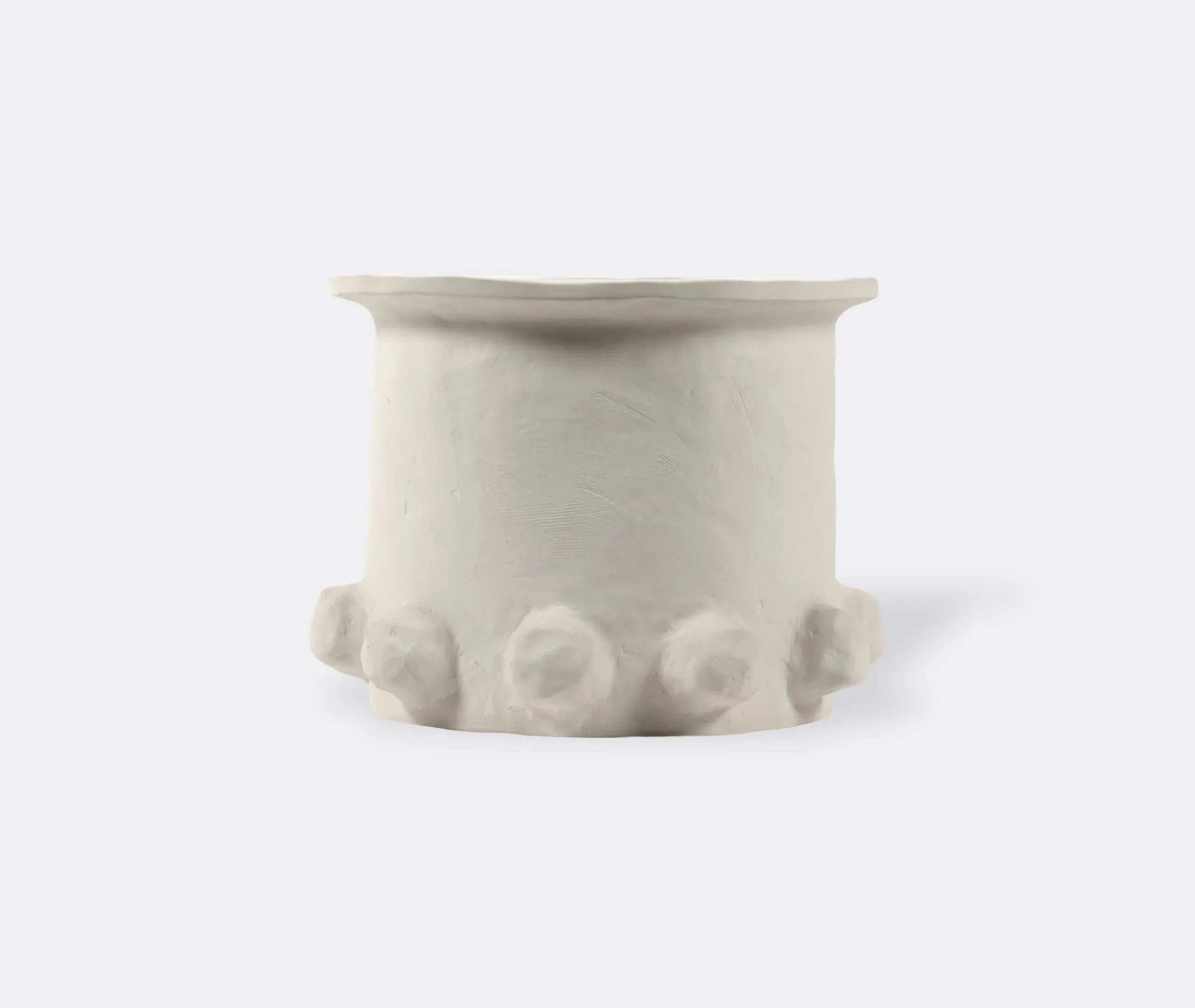 Medium Flower Pot with Globe Base - Beige