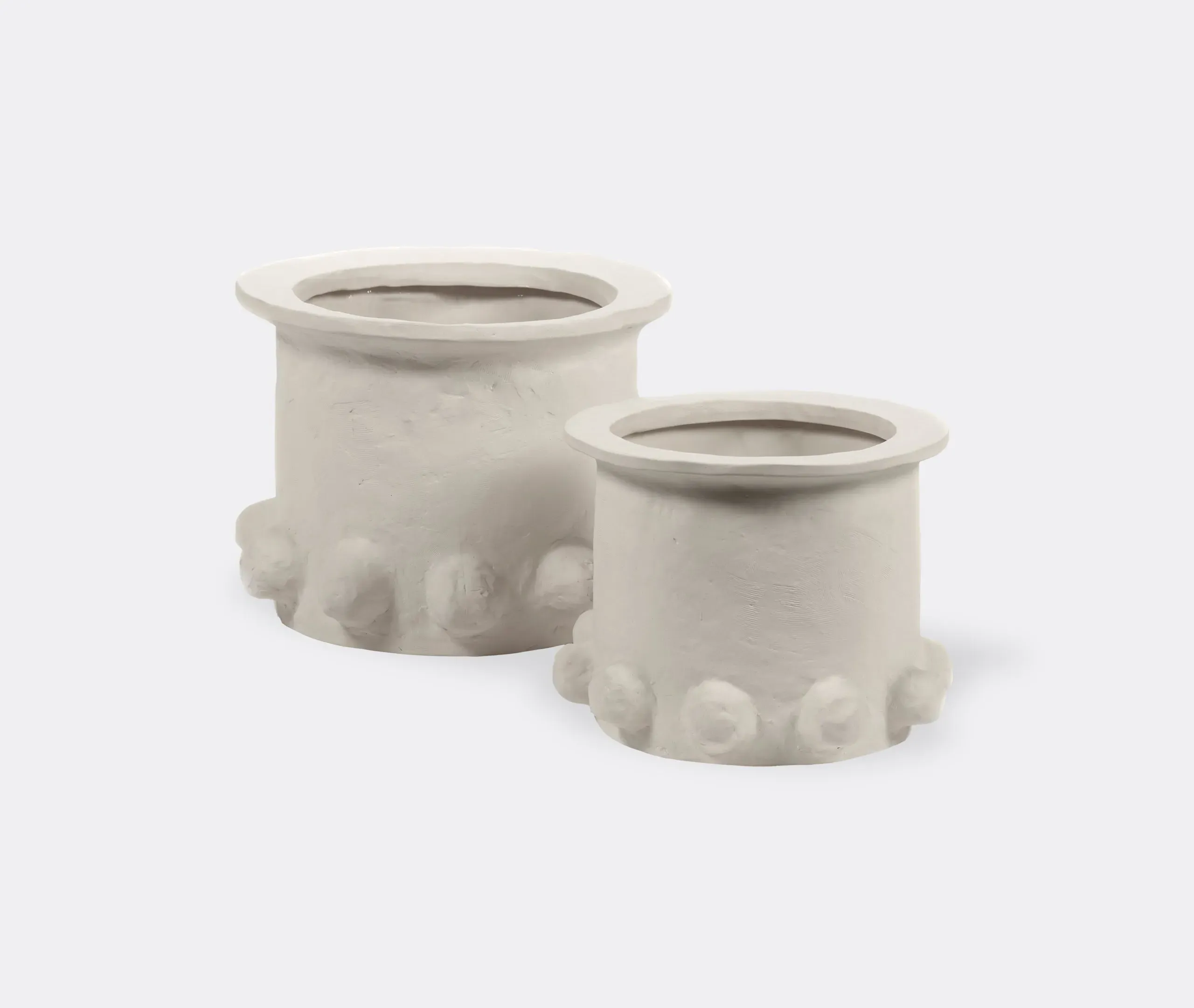 Medium Flower Pot with Globe Base - Beige