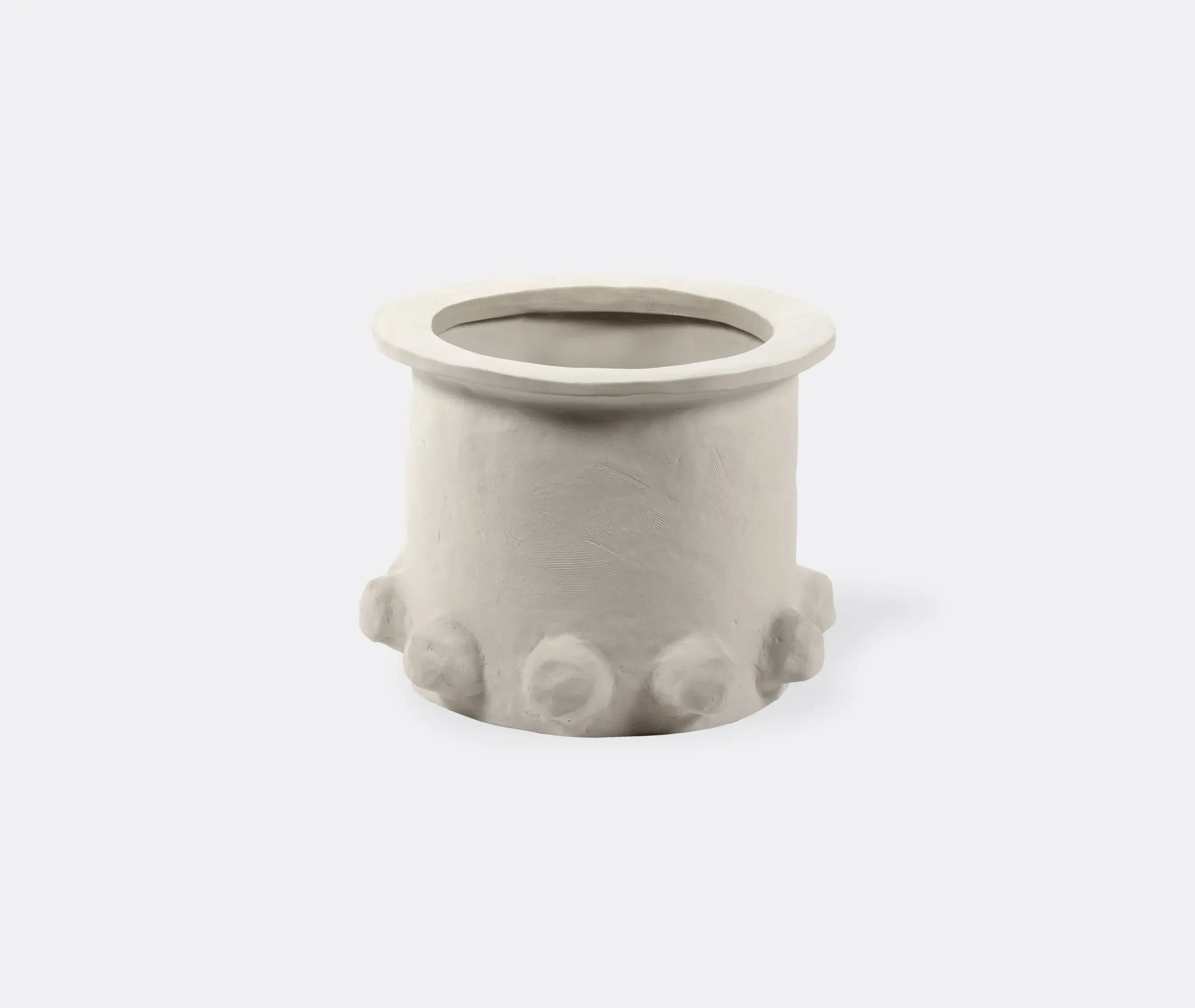 Medium Flower Pot with Globe Base - Beige