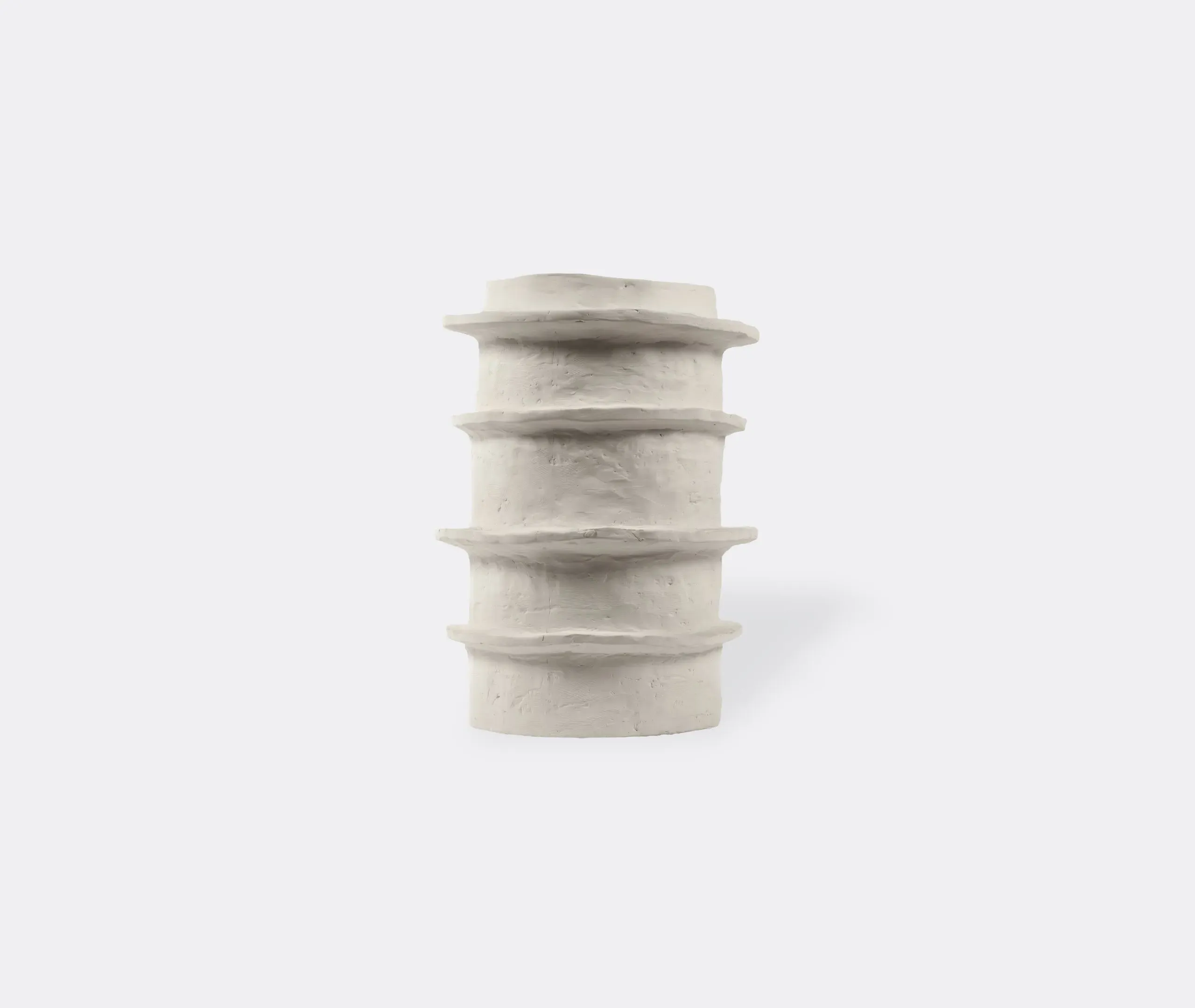 Medium Flower Pot with Ring Pattern - Beige