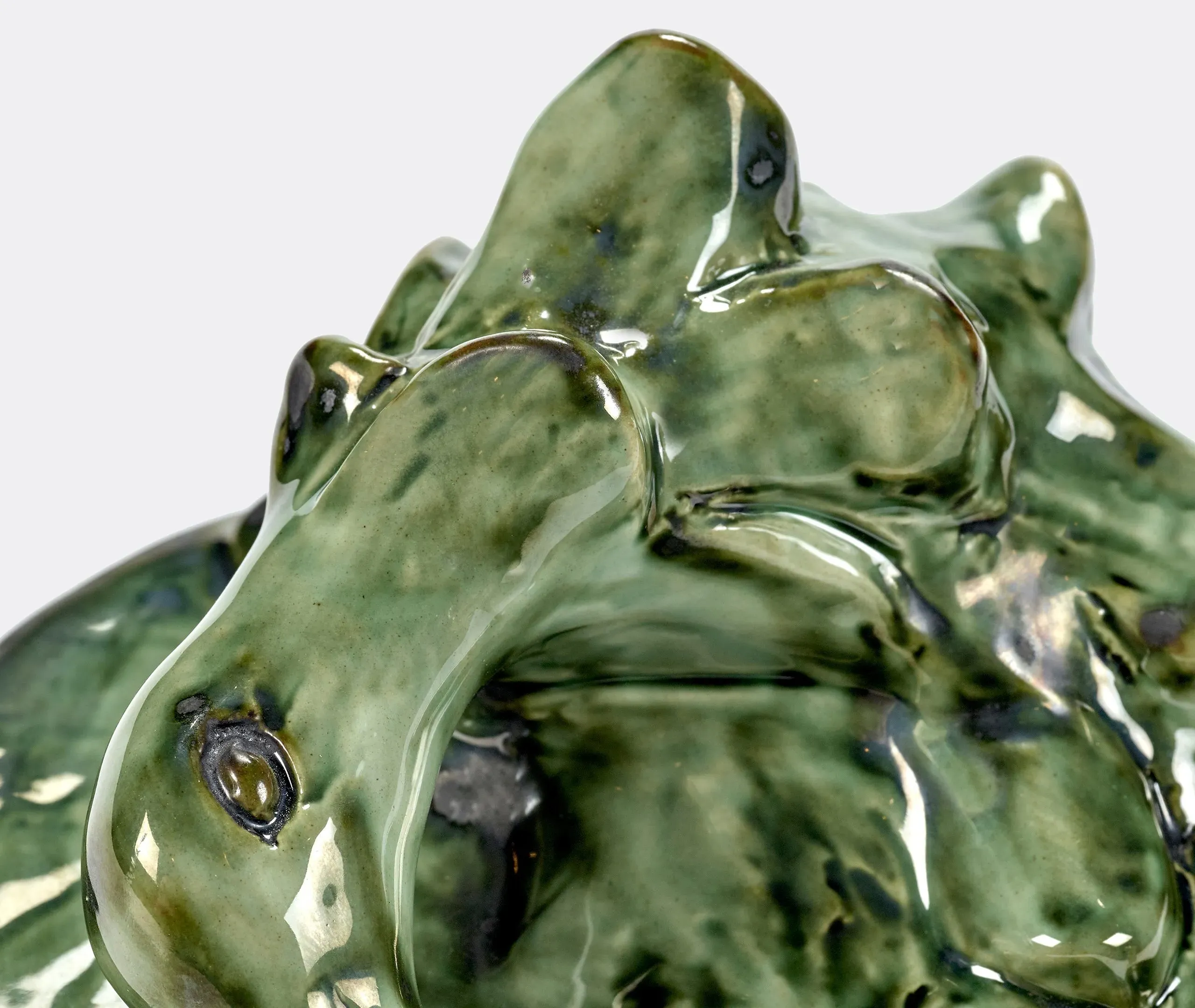 Medium Scented Candle with Bird Lid - Green Ceramic