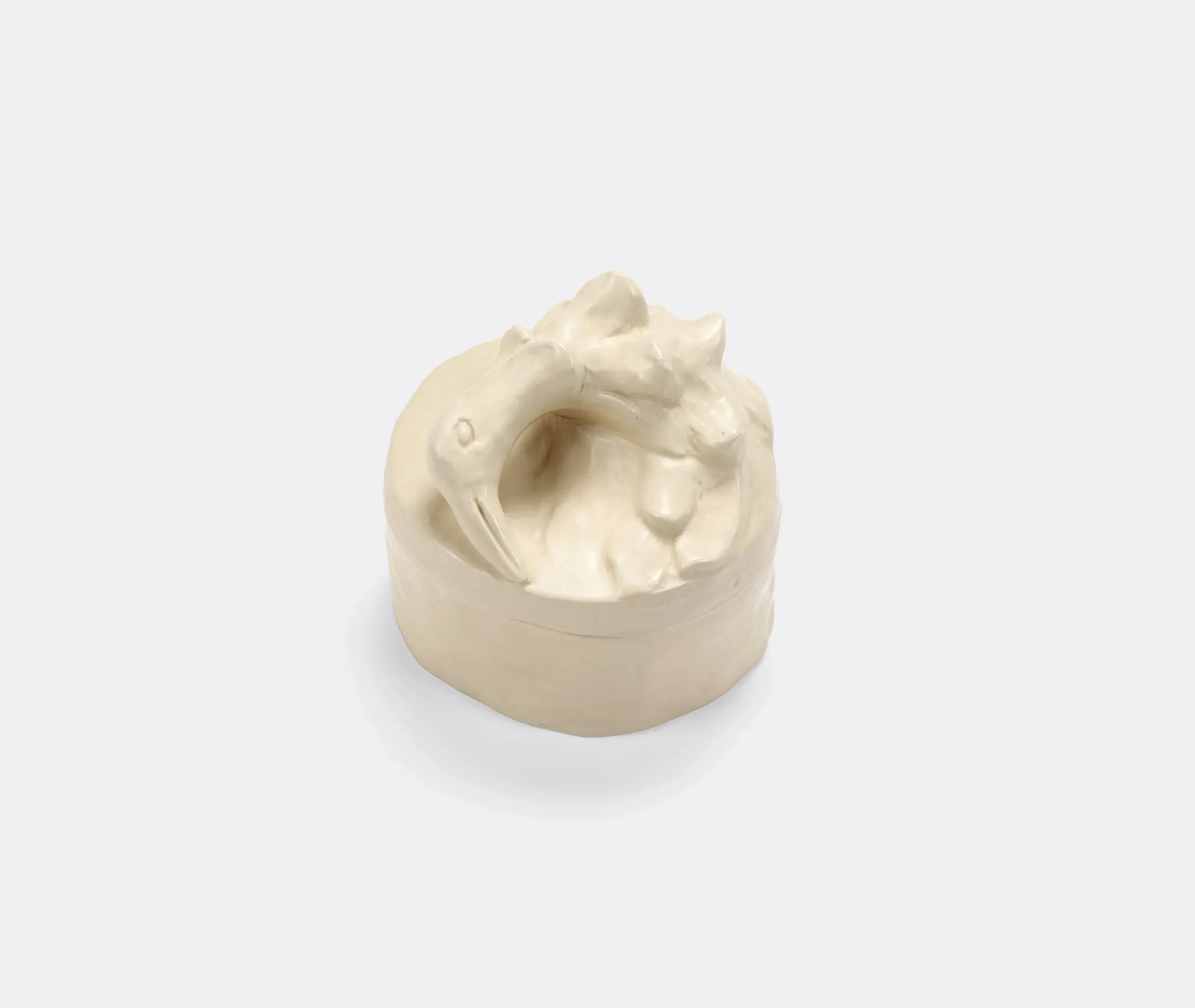 Medium Scented Candle with Bird Lid - Ivory, Ceramic